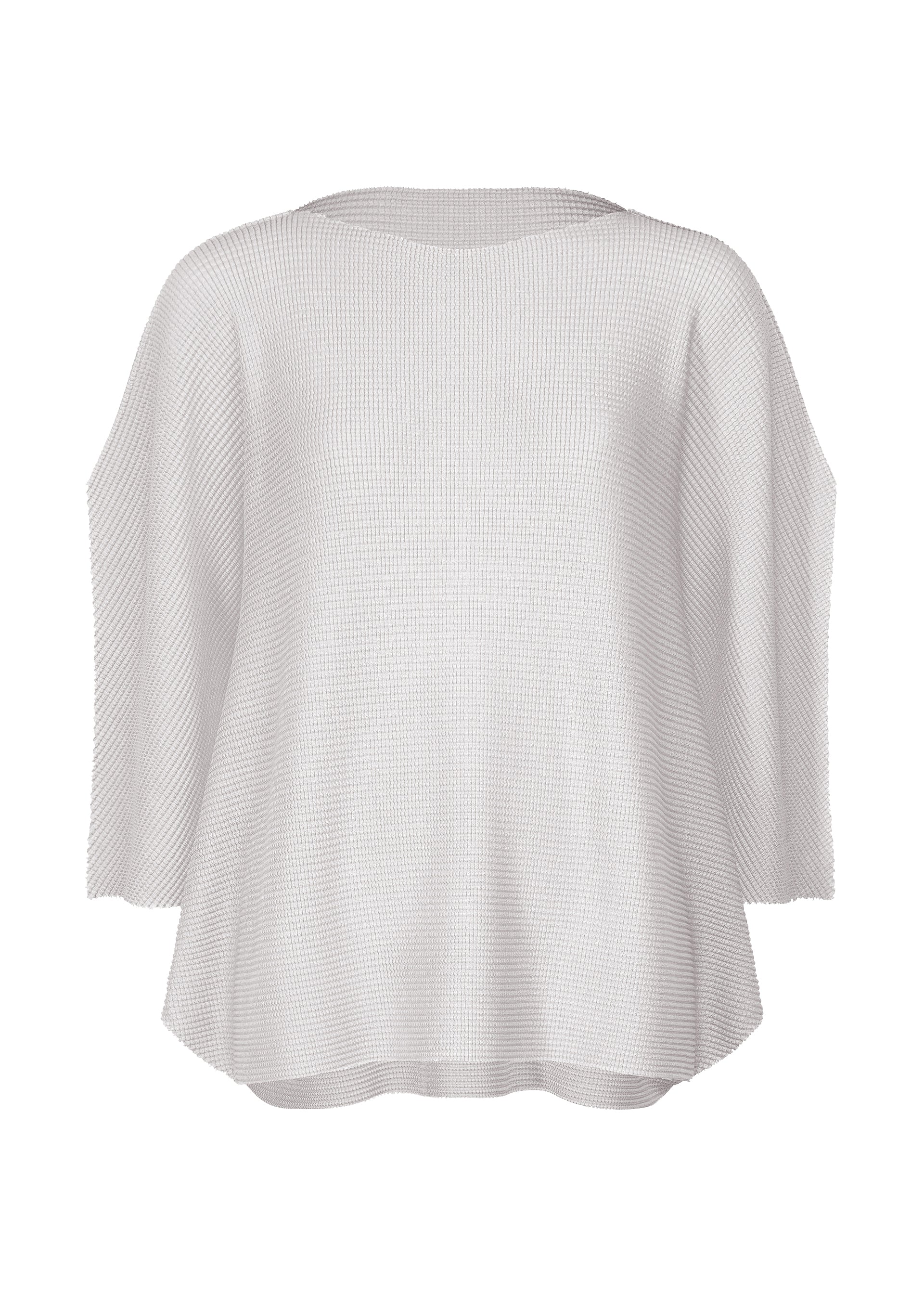 HEXAGON KNIT STRETCH PLEATS, Women's Tops, Gray