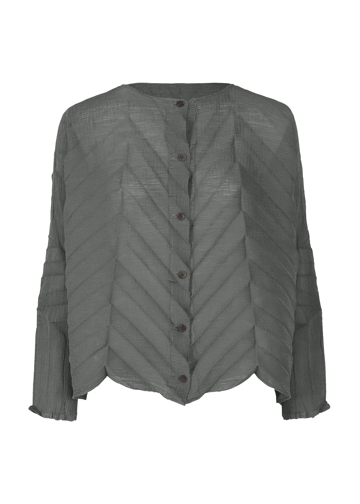 STAR SEE-THROUGH CREPE, Women's Tops Cardigan, Gray