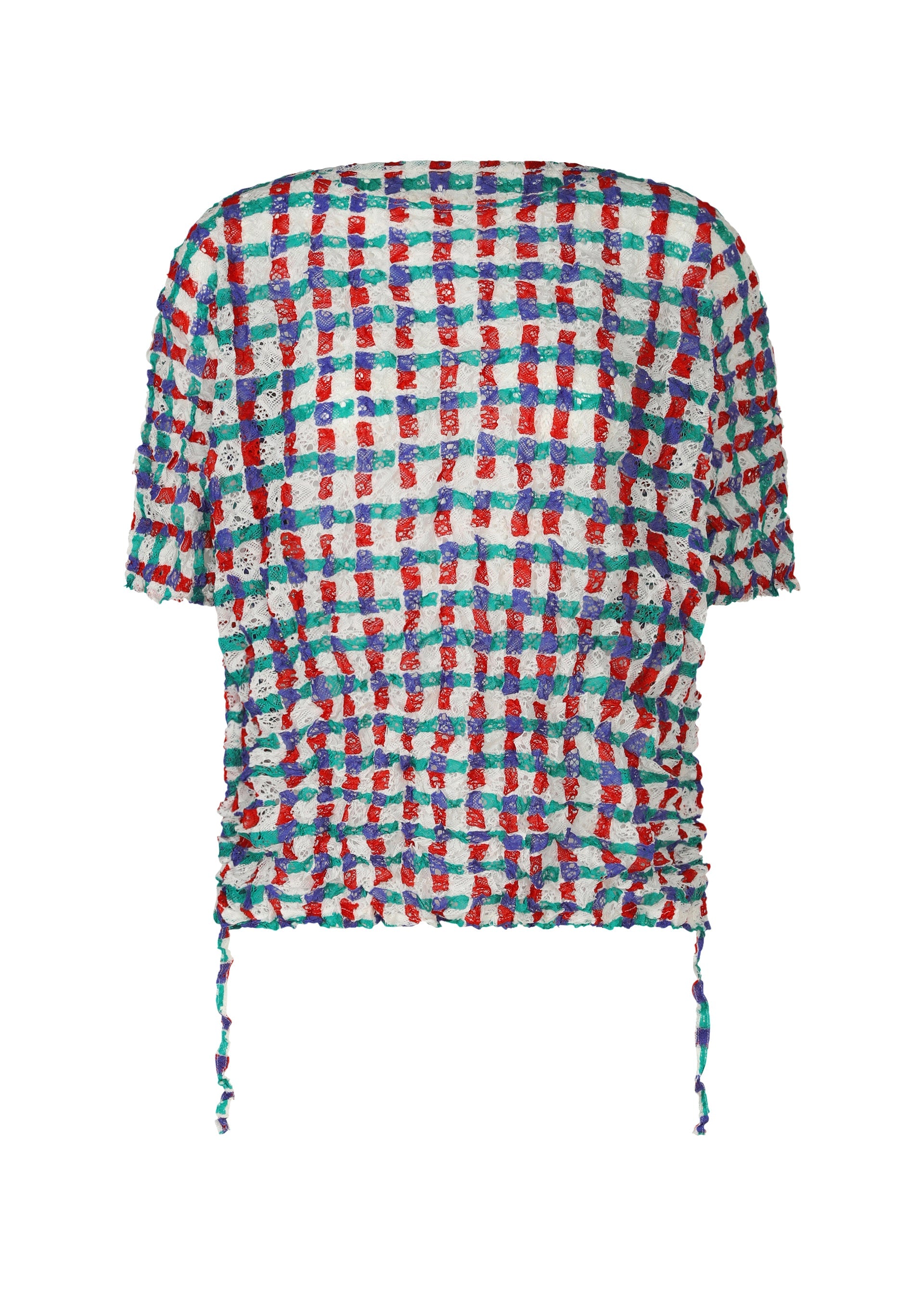 DRAWING CHECK LACE MERINGUE, Women's Tops, White