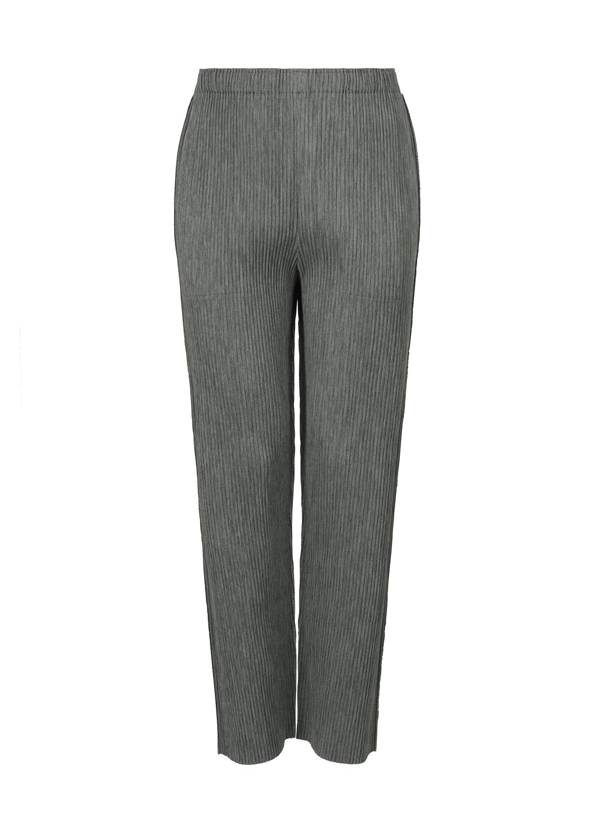 MIX FINE KNIT PLEATS BOTTOM, Women_Pants, Gray