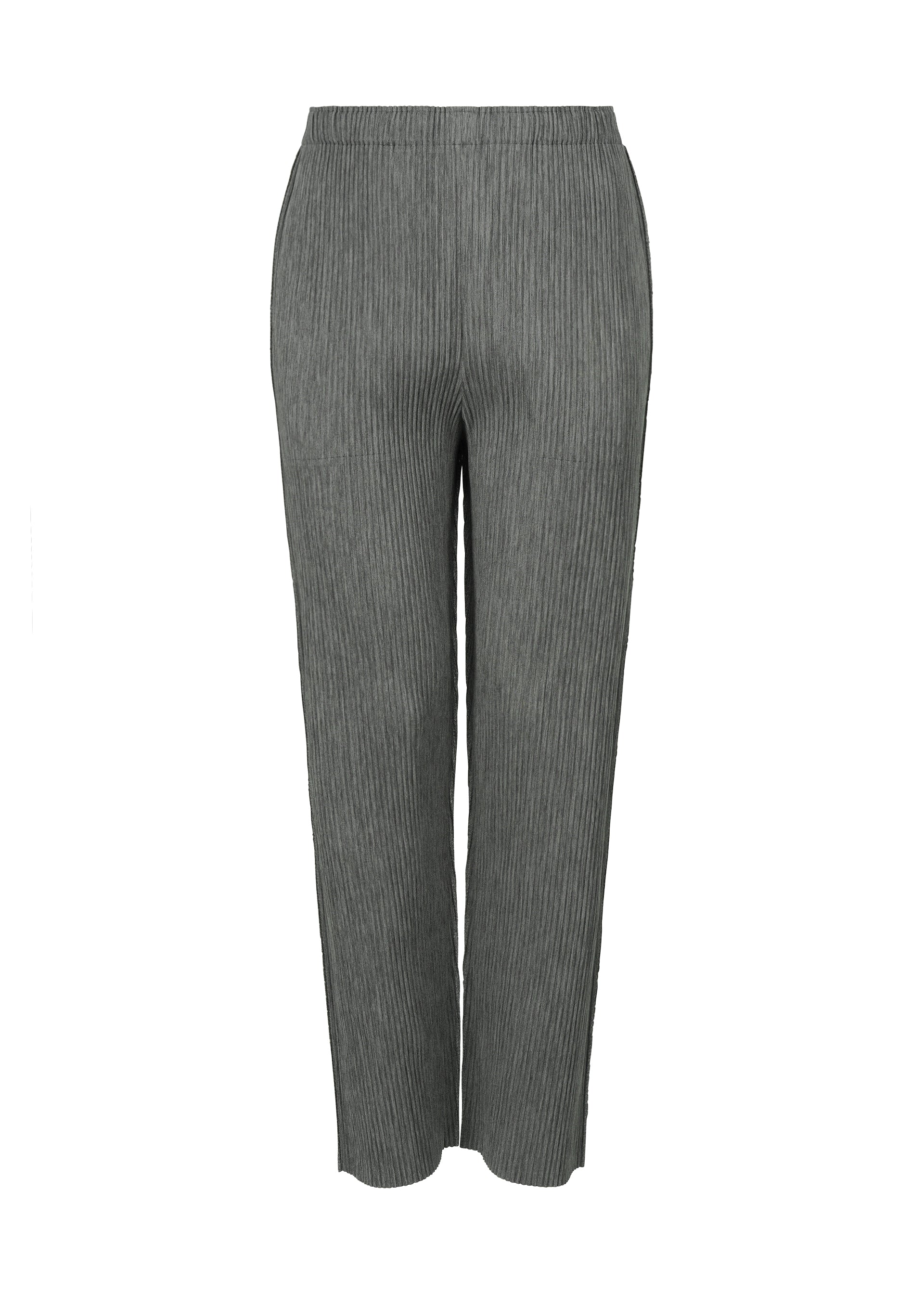 MIX FINE KNIT PLEATS BOTTOM, Women_Pants, Gray