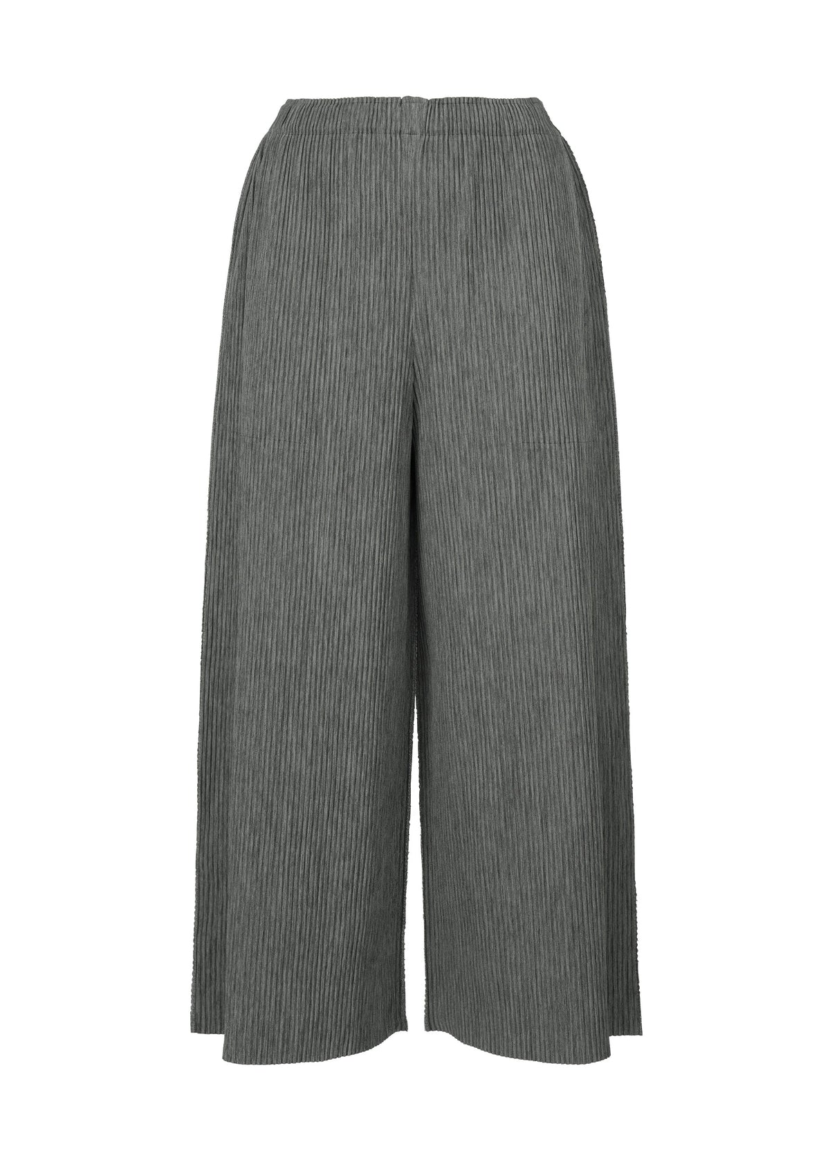 MIX FINE KNIT PLEATS BOTTOM, Women_Pants, Gray