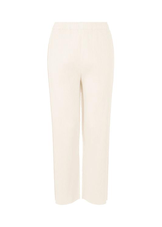 FINE KNIT PLEATS COLOR 2, Women's Pants, White