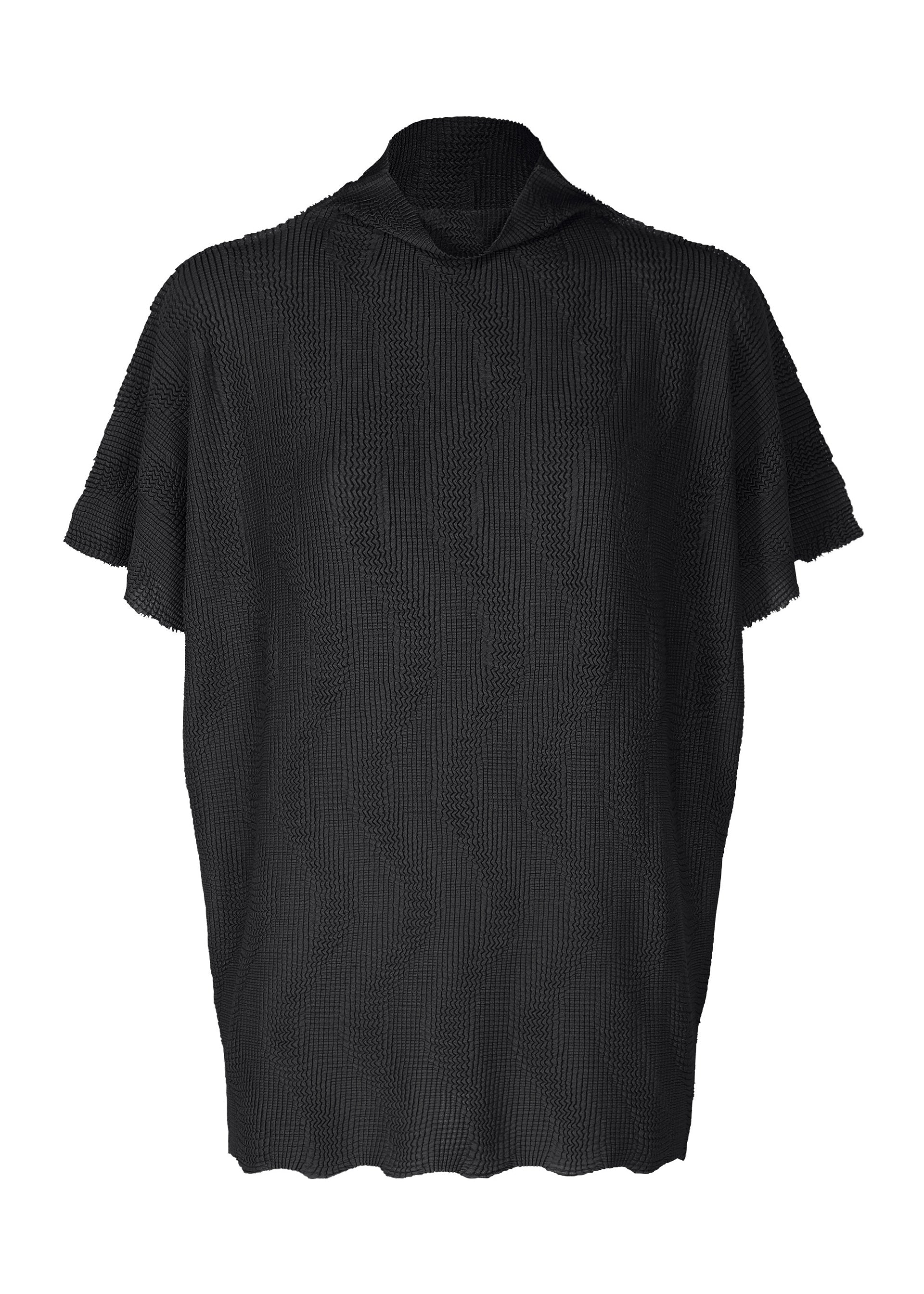 WAVE KNIT STRETCH PLEATS, Women's Tops, Black