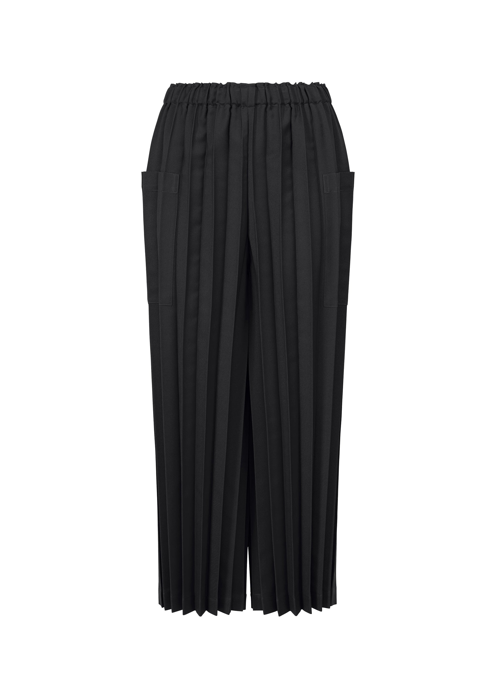 Zoomed view COLOR PLEATS BOTTOM, Women's Pants, Black - BLACK （no.15）