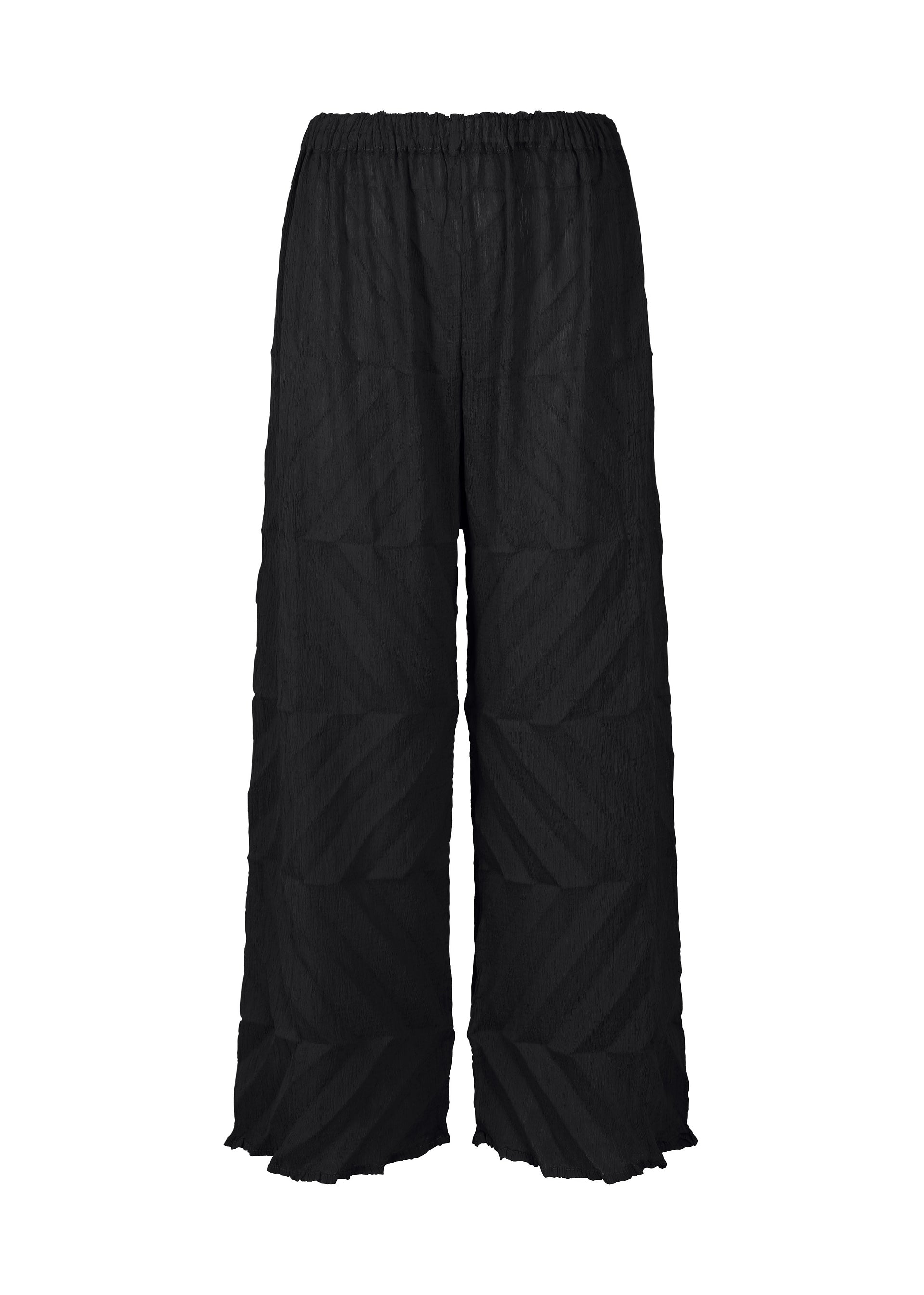 ZIG ZAG SEE-THROUGH CREPE, Women's Pants, Black