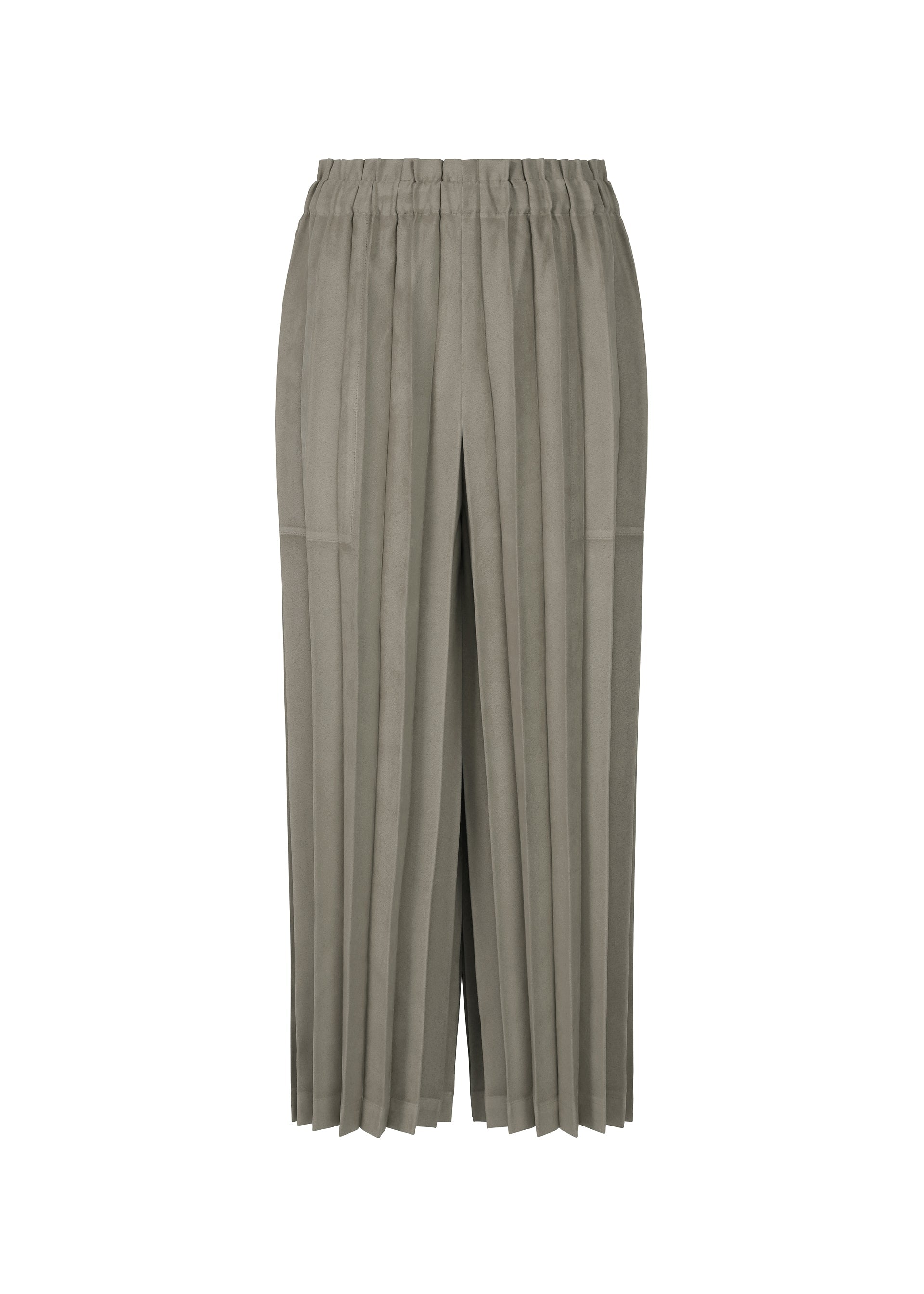 Zoomed view SUEDE LIKE PLEATS BOTTOM, Women's Pants, Gray - GRAY （no.12）