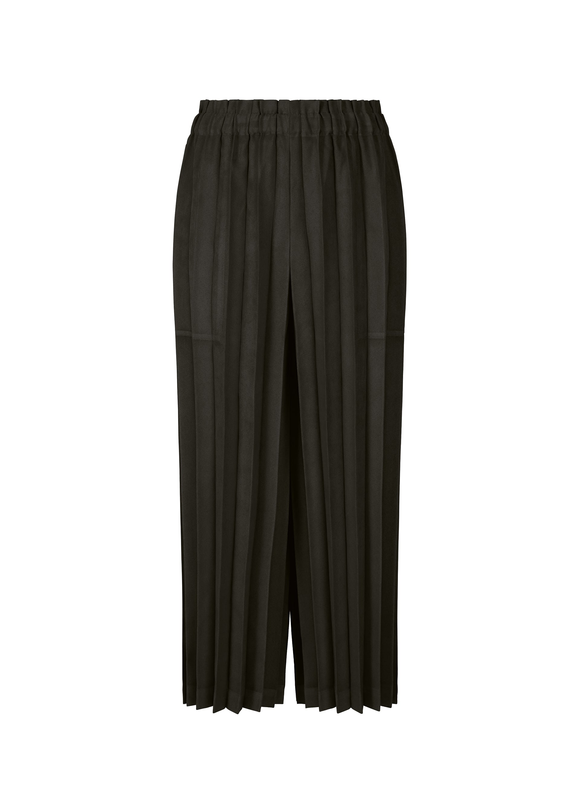 Zoomed view SUEDE LIKE PLEATS BOTTOM - BLACK （no.15）