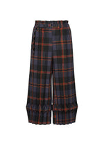 TARTAN CHECK PLEATS - NAVY-HUED （no.97）