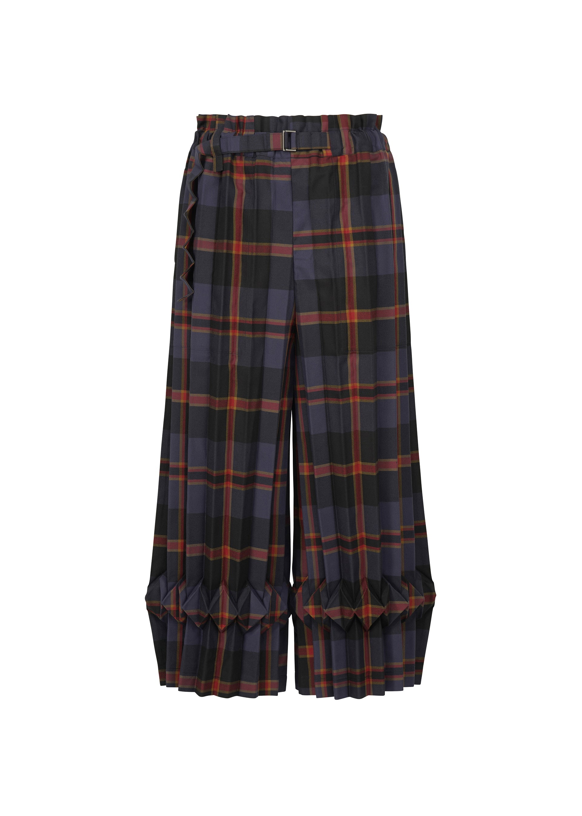 Zoomed view TARTAN CHECK PLEATS - NAVY-HUED （no.97）