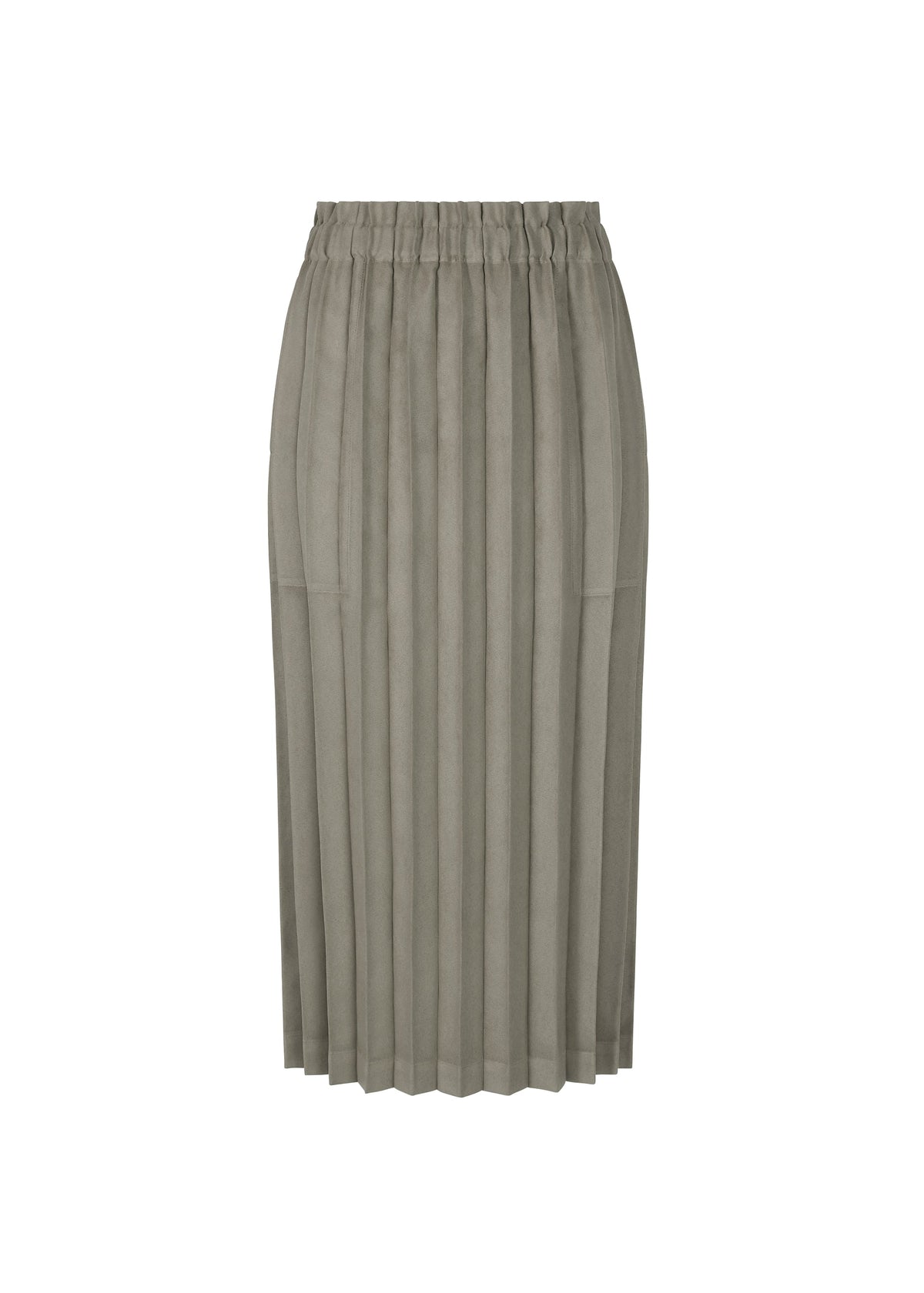 SUEDE LIKE PLEATS BOTTOM, Women's Skirt, Gray view 3 of 7