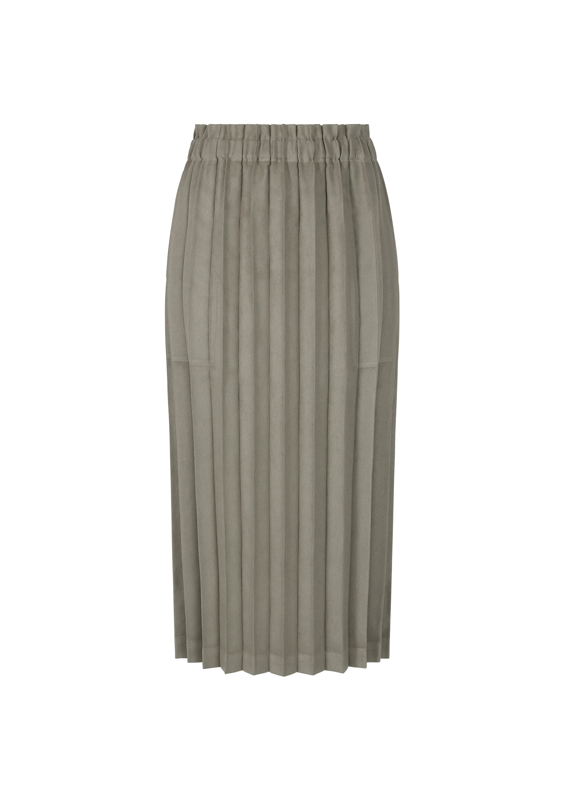 Zoomed view SUEDE LIKE PLEATS BOTTOM, Women's Skirt, Gray - GRAY （no.12）