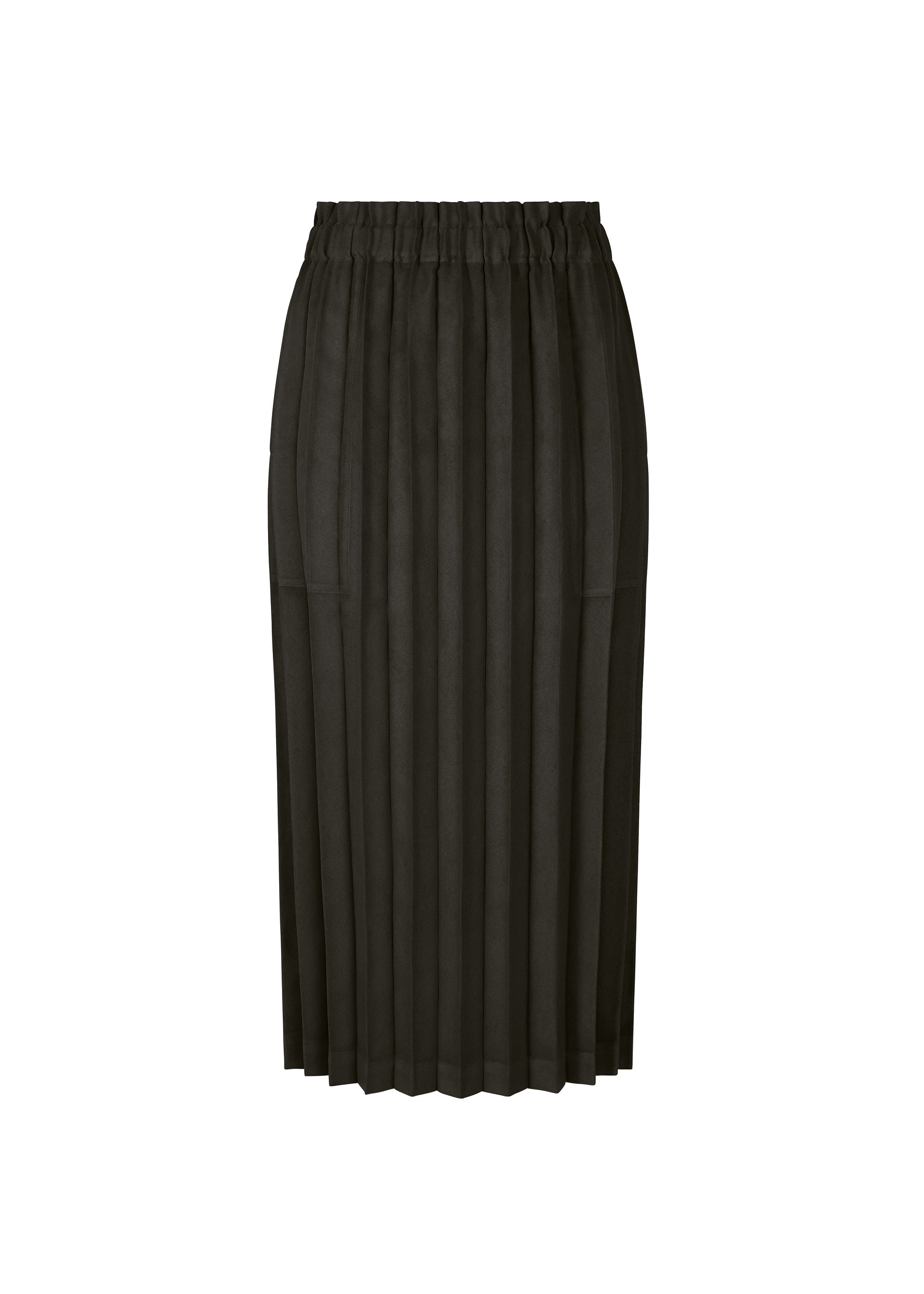 Zoomed view SUEDE LIKE PLEATS BOTTOM - BLACK （no.15）