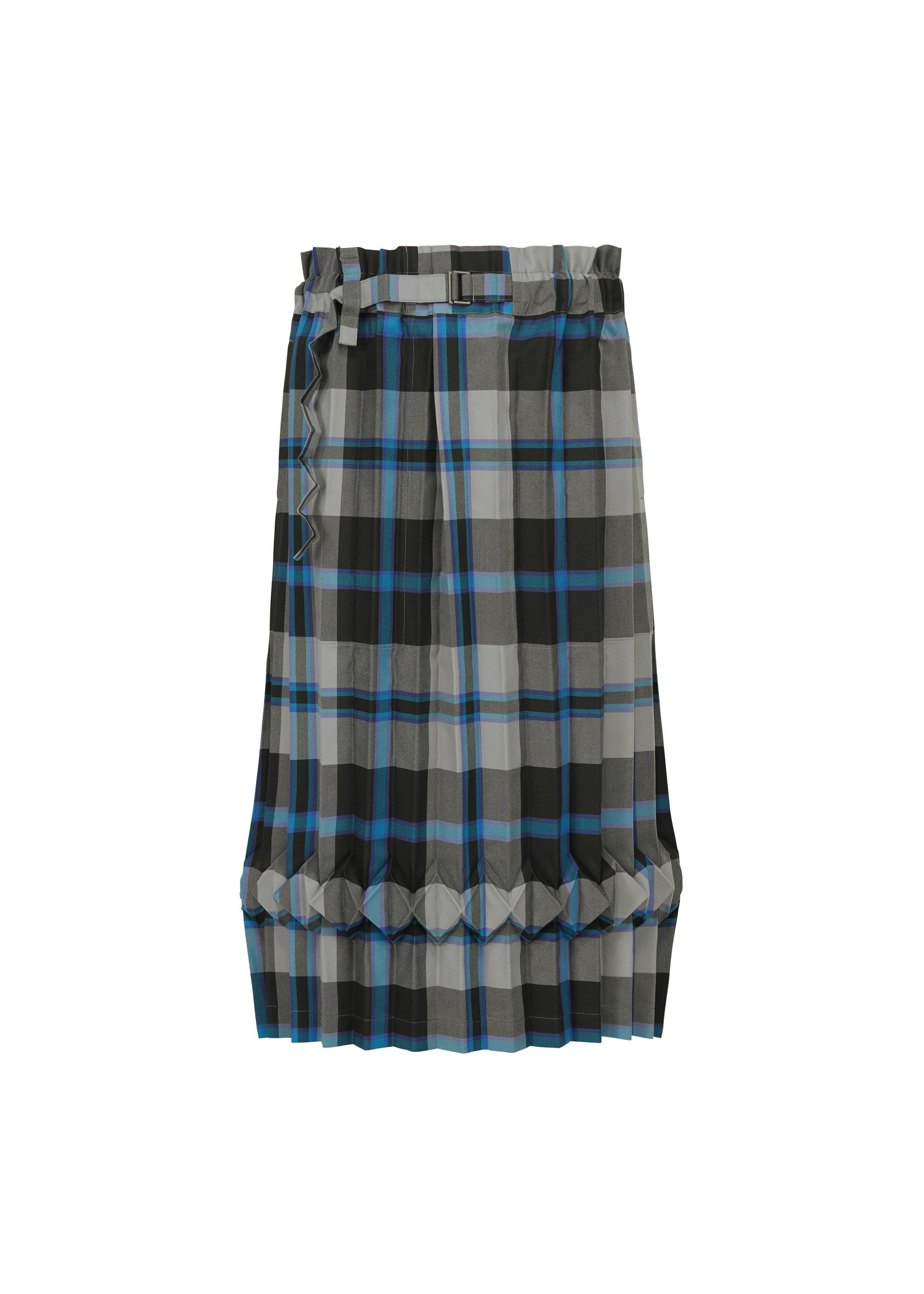 Zoomed view TARTAN CHECK PLEATS, Women's Skirt, Gray - GRAY-HUED （no.17）