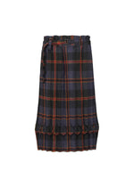 TARTAN CHECK PLEATS - NAVY-HUED （no.97）