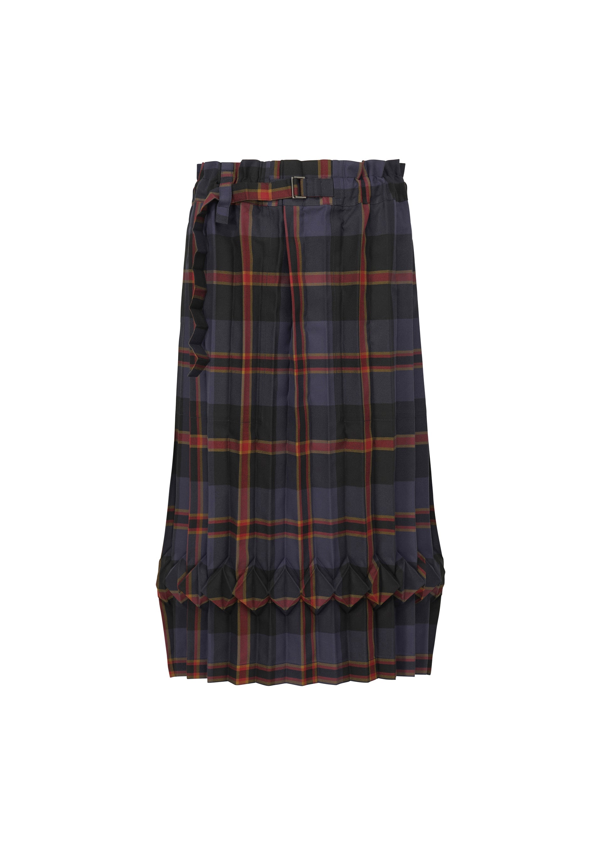 Zoomed view TARTAN CHECK PLEATS - NAVY-HUED （no.97）