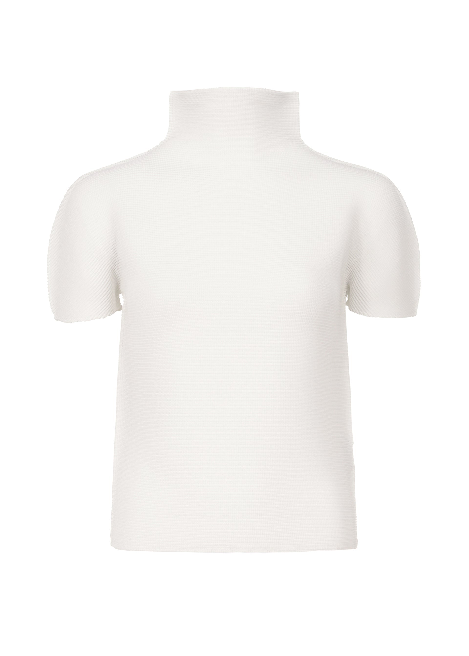 STRETCH PLEATS, WOMEN'S TOP, WHITE