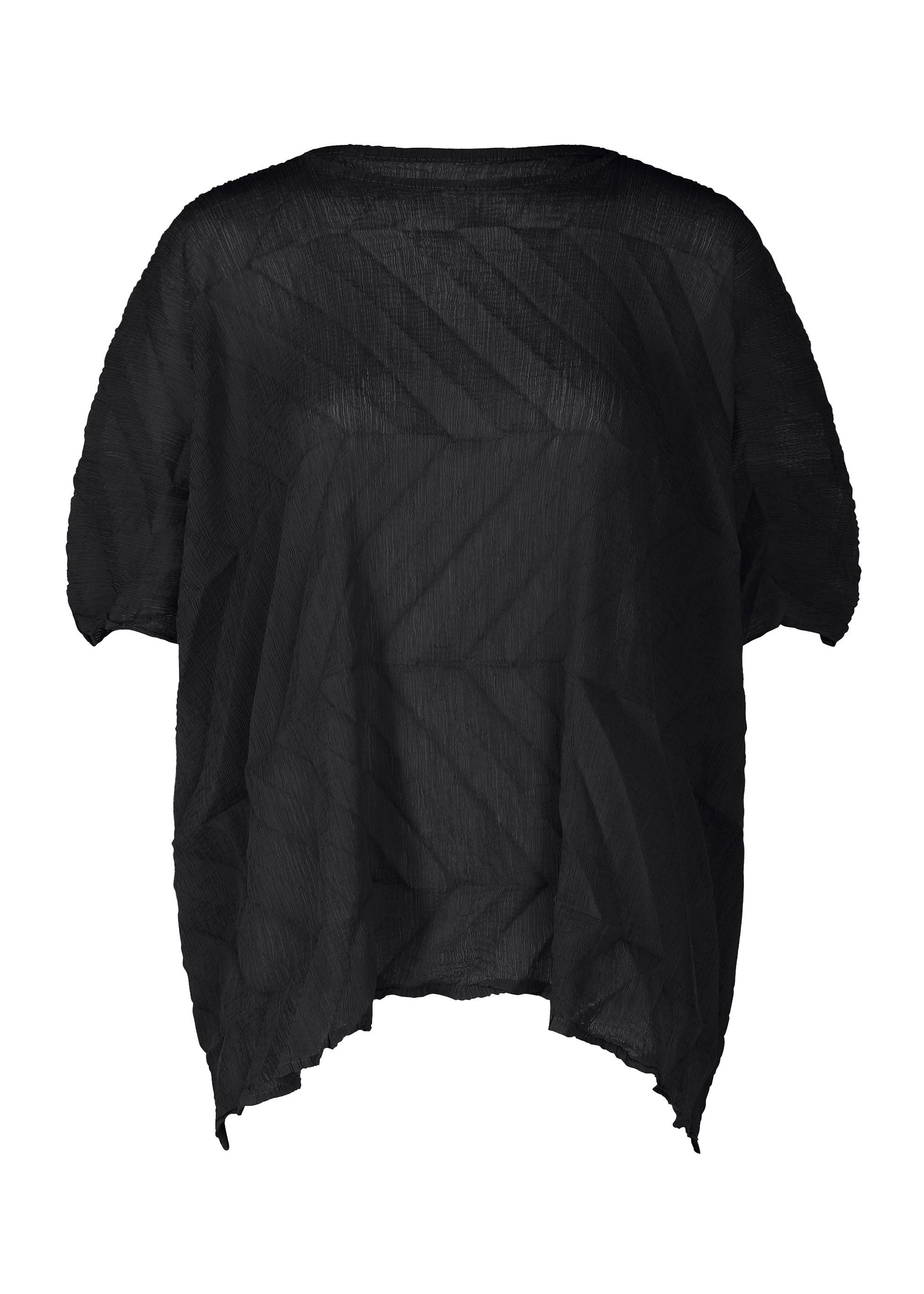 ZIG ZAG See-Through Crepe, Women's Top, Black