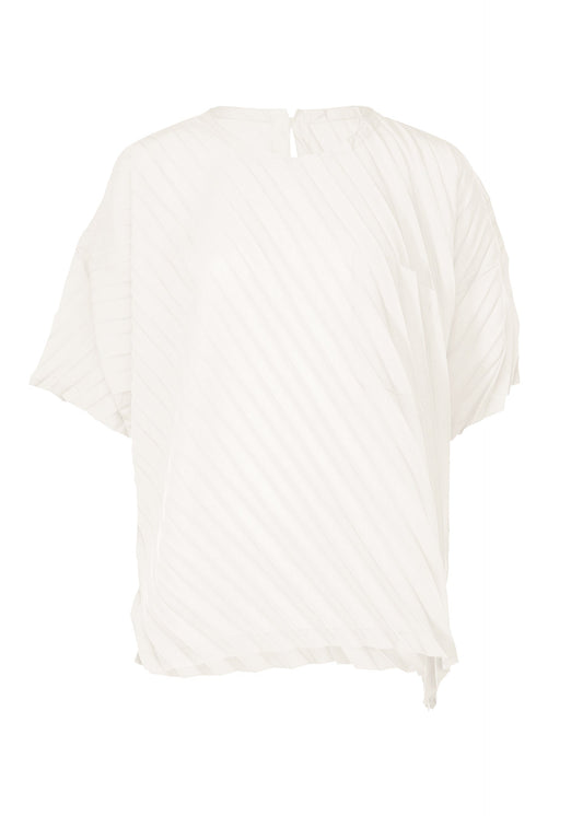 ANGLE PLEATS SHIRT, Women's Tops, White
