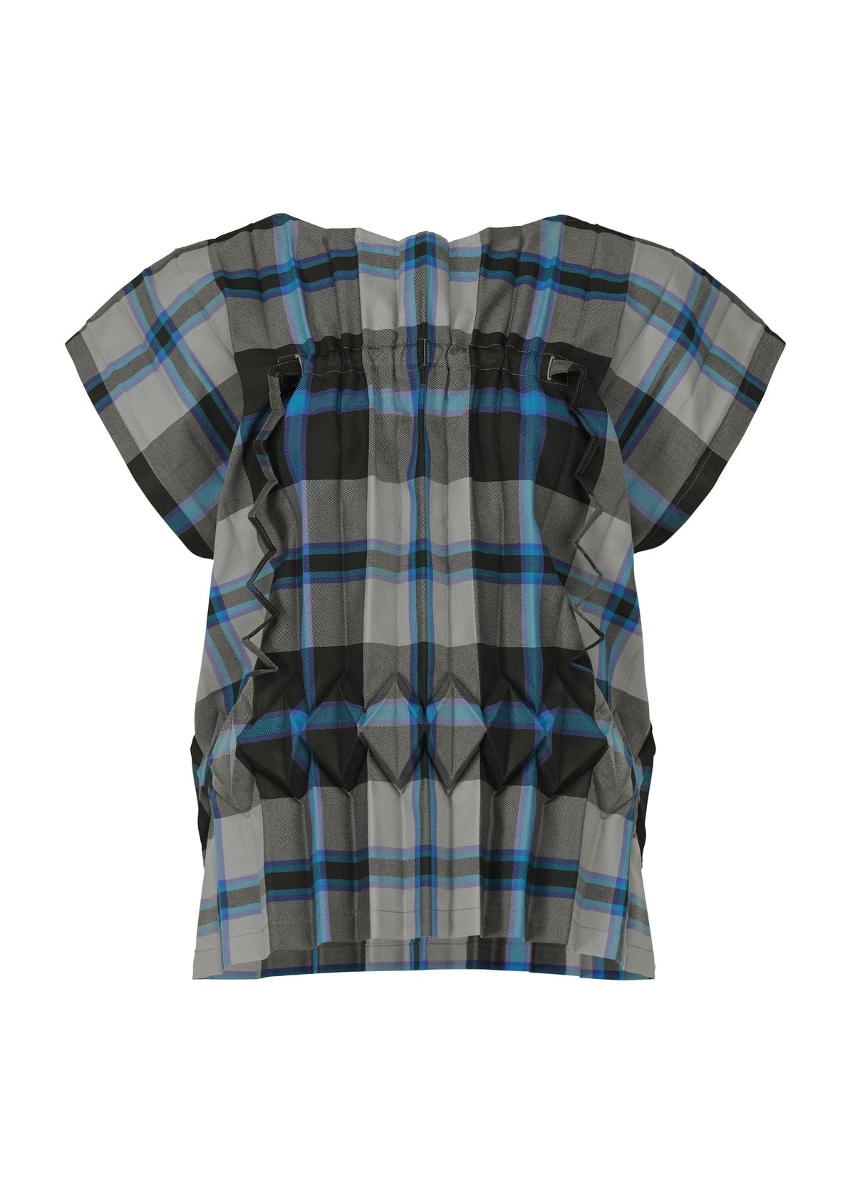 TARTAN CHECK PLEATS, Women's Tops, Gray view 1 of 9