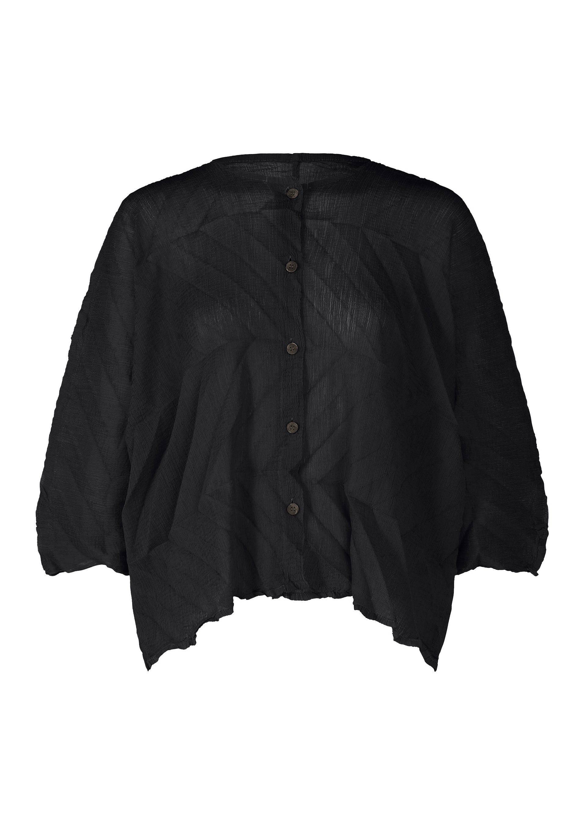 ZIG ZAG SEE-THROUGH CREPE, Women's Cardigan, Black