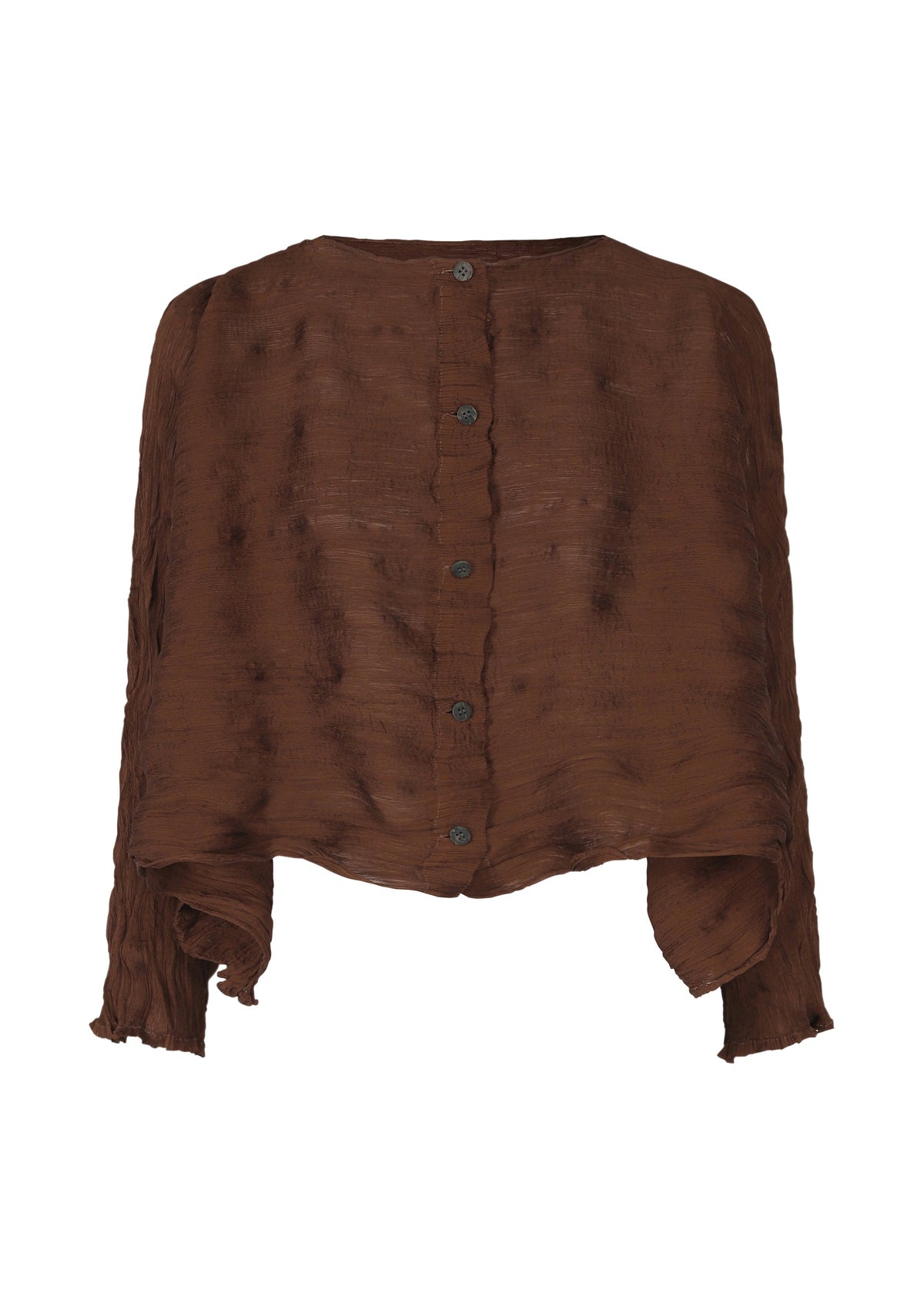 TWIST SEE-THROUGH CREPE, Women's Cardigan, Brown