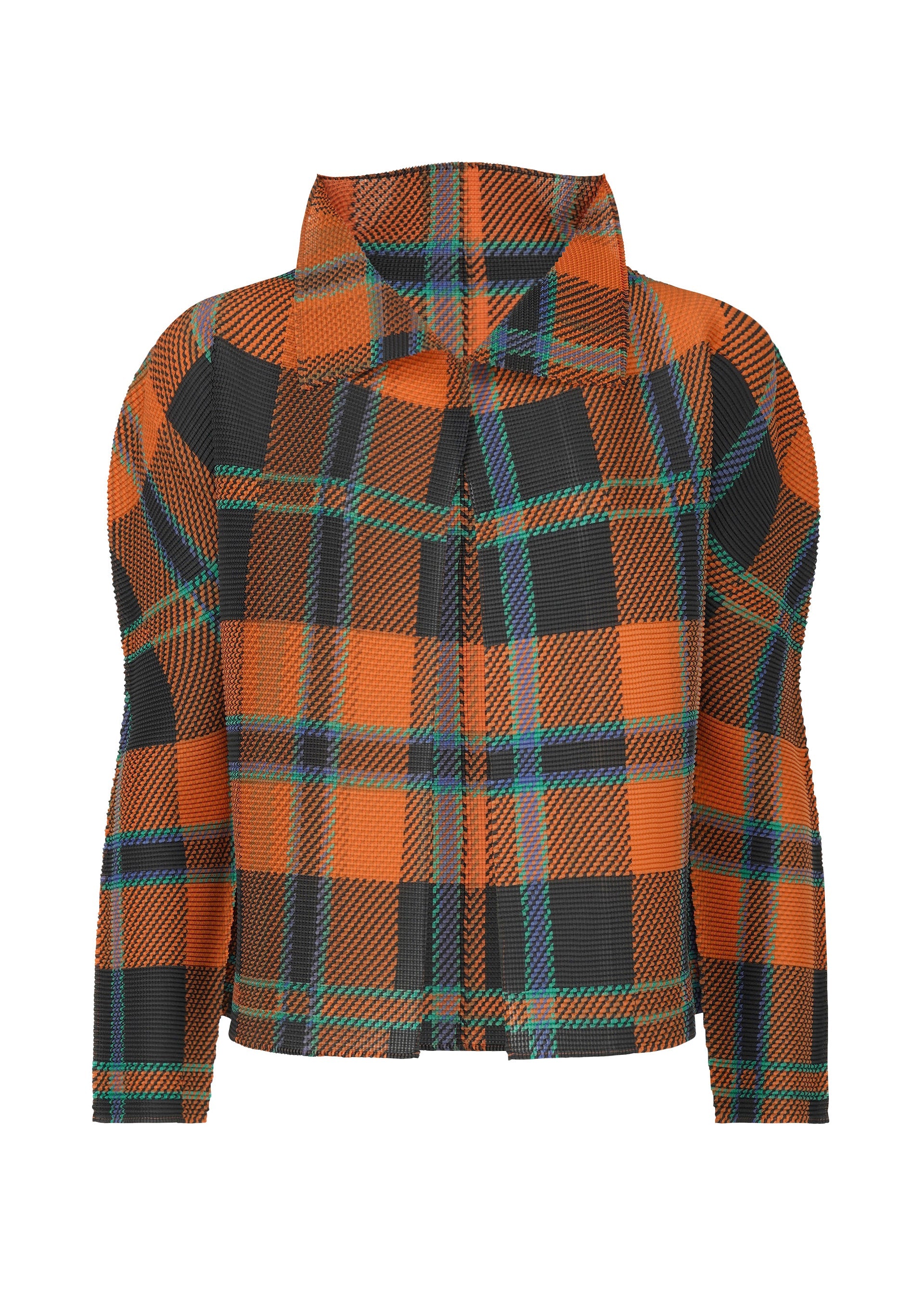 Zoomed view TARTAN CHECK, Women's Tops, Cardigan, Orange - ORANGE-HUED （no.39）