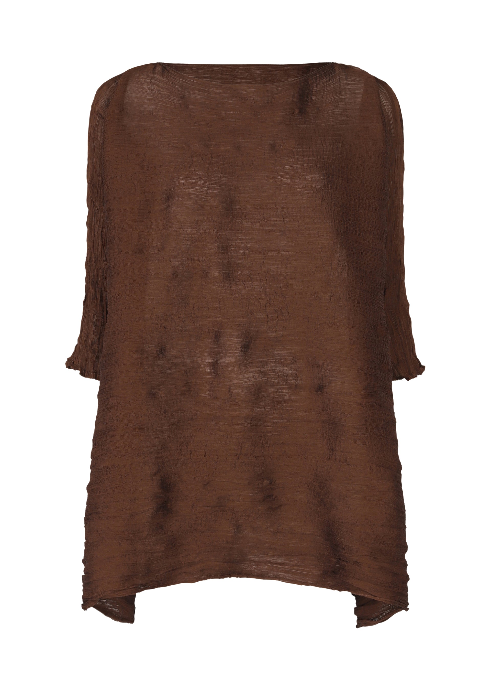 TWIST SEE-THROUGH CREPE, Women's Tunic, Brown