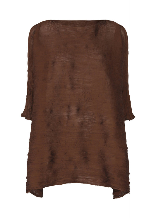 TWIST SEE-THROUGH CREPE, Women's Tunic, Brown