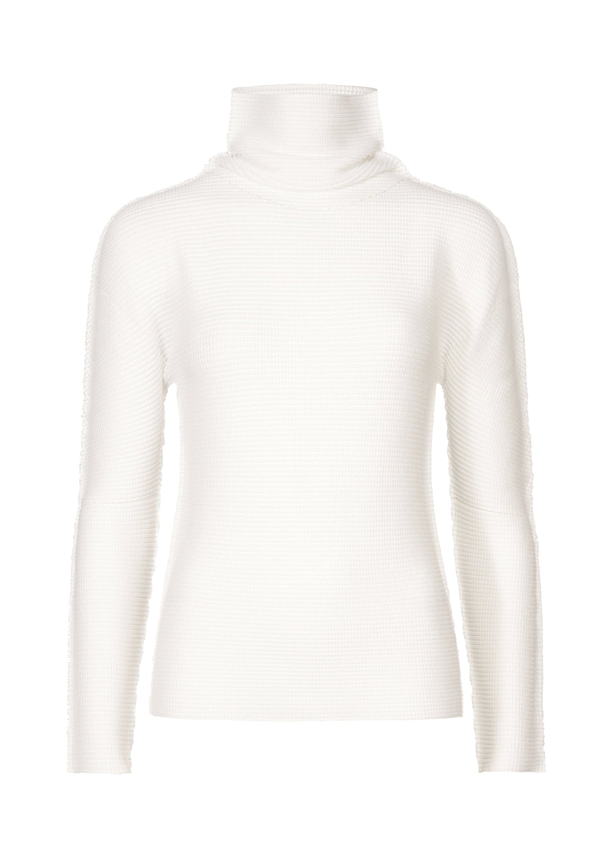 KNIT STRETCH PLEATS, WOMEN'S TOP, WHITE