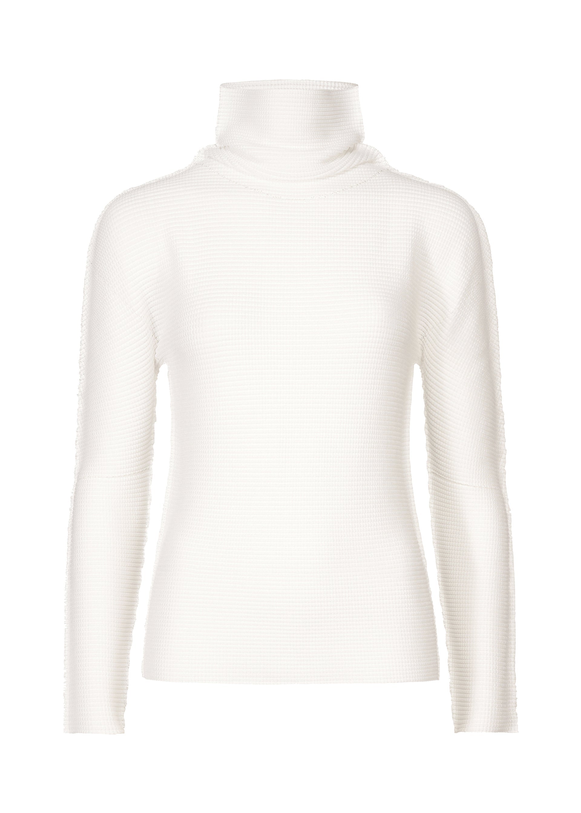 KNIT STRETCH PLEATS, WOMEN'S TOP, WHITE
