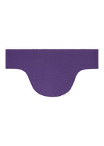 The CURVE KNIT STRETCH PLEATS by me ISSEY MIYAKE is a flat, purple piece with a rectangular center and curved lower edge, resembling a cape or large bib, shown on a white background.