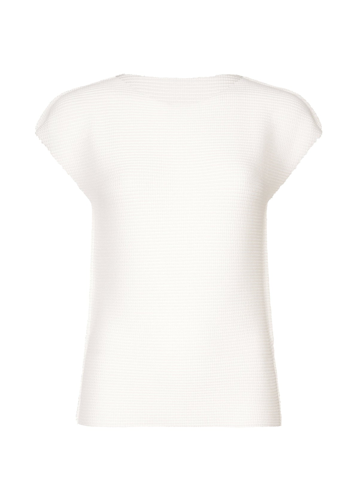KNIT STRETCH PLEATS, WOMEN'S TOP, WHITE