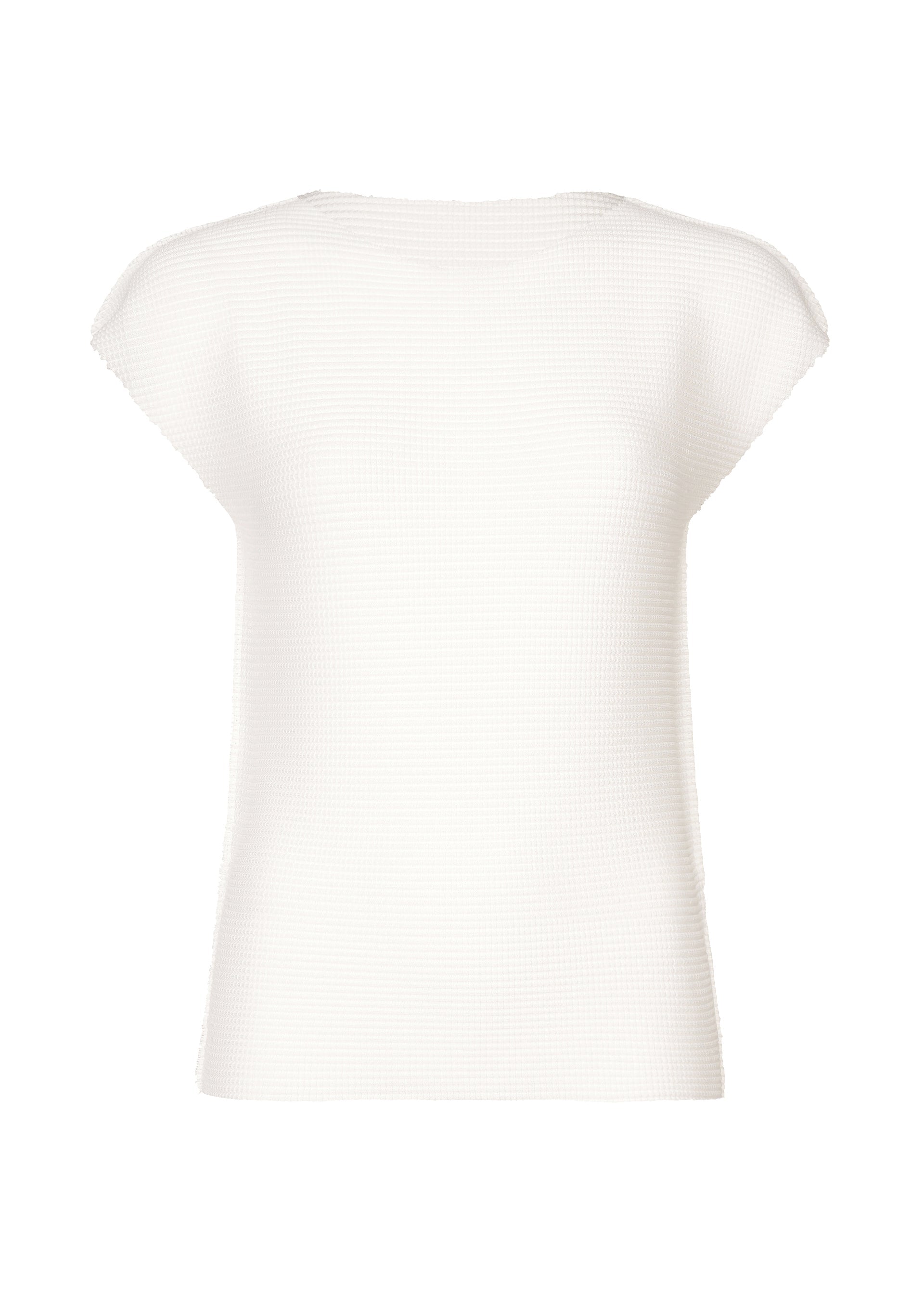 KNIT STRETCH PLEATS, WOMEN'S TOP, WHITE