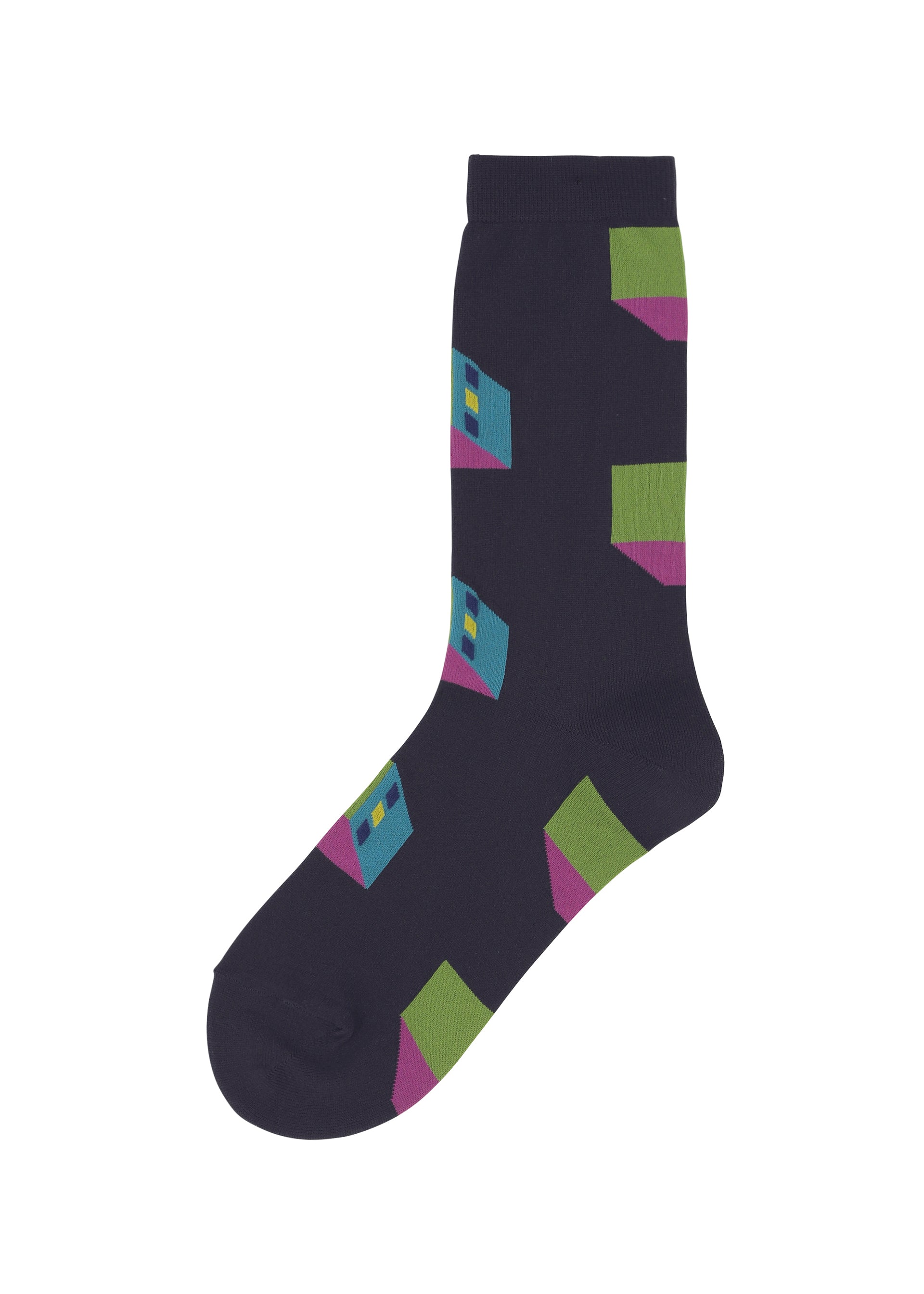 Zoomed view CUBE SOCKS - NAVY-HUED （no.97）