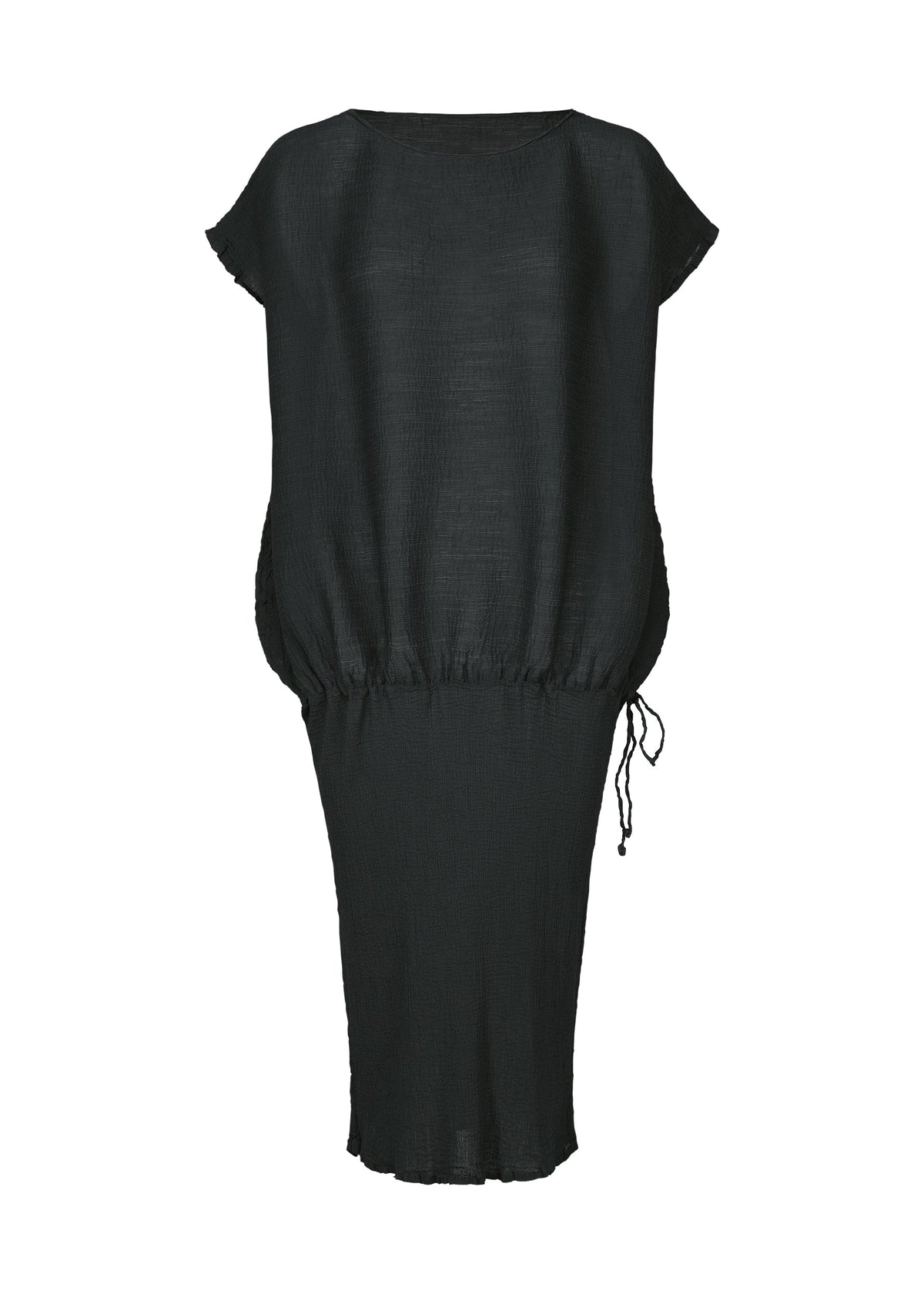 BALLOON SEE-THROUGH CREPE, Women's Dress, Black view 1 of 6