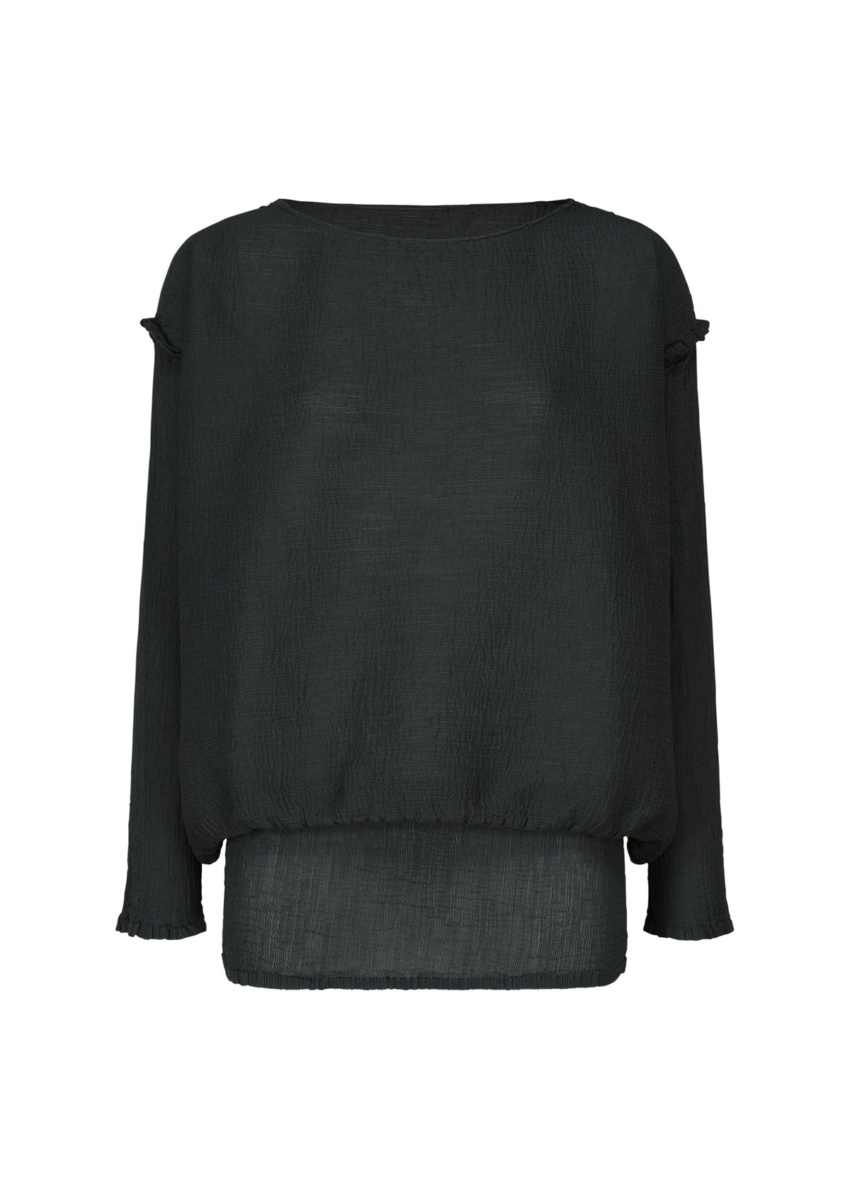 BALLOON SEE-THROUGH CREPE, Women's Top, Black view 1 of 7