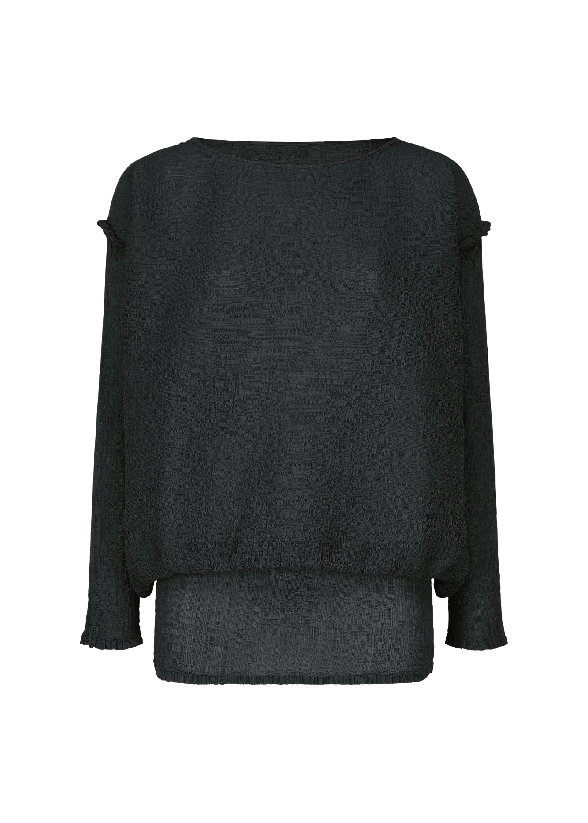 Zoomed view BALLOON SEE-THROUGH CREPE, Women's Top, Black - BLACK （no.15）