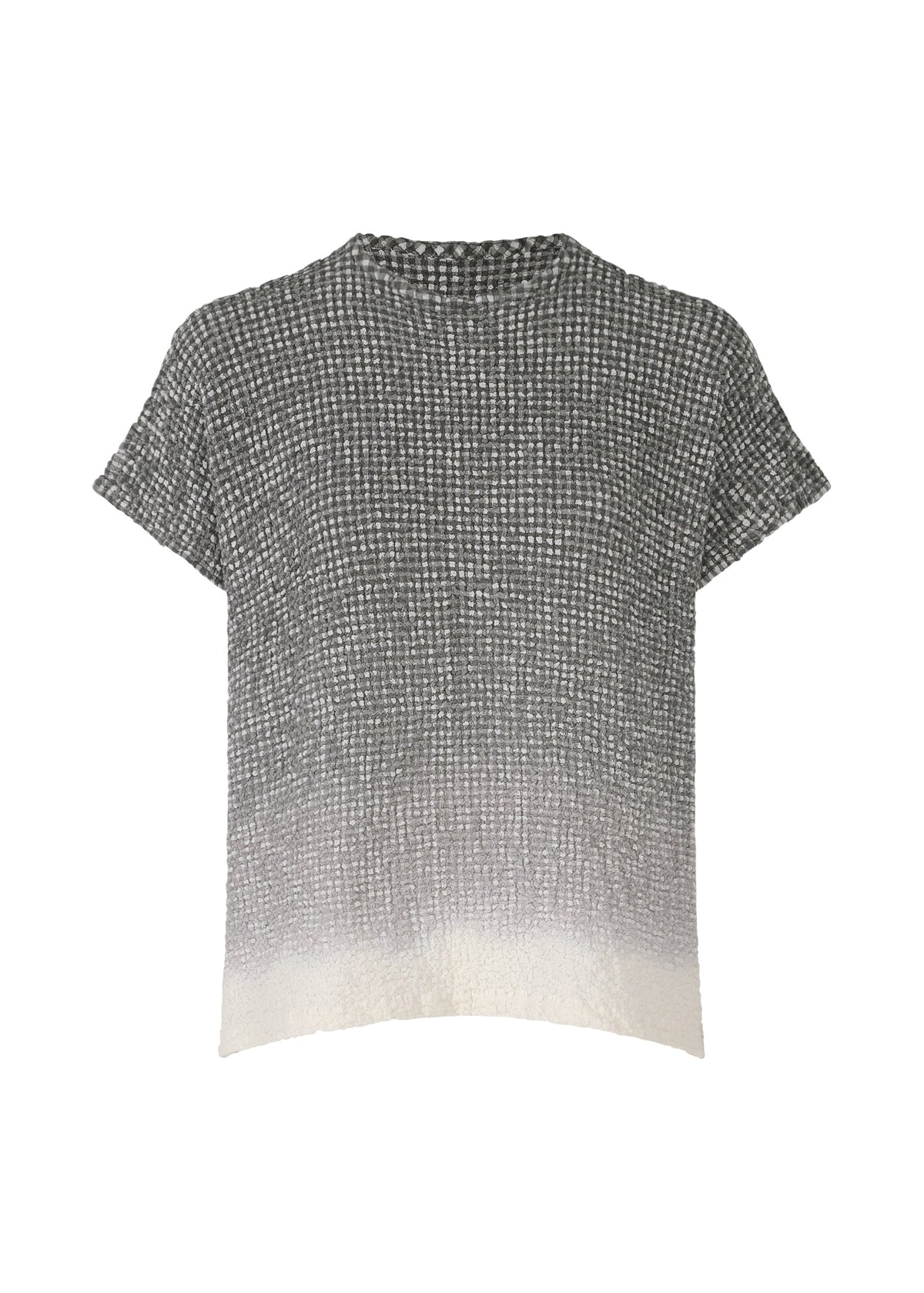 GRADATION GINGHAM CHECK CAULIFLOWER, WOMEN'S TOPS, GREY