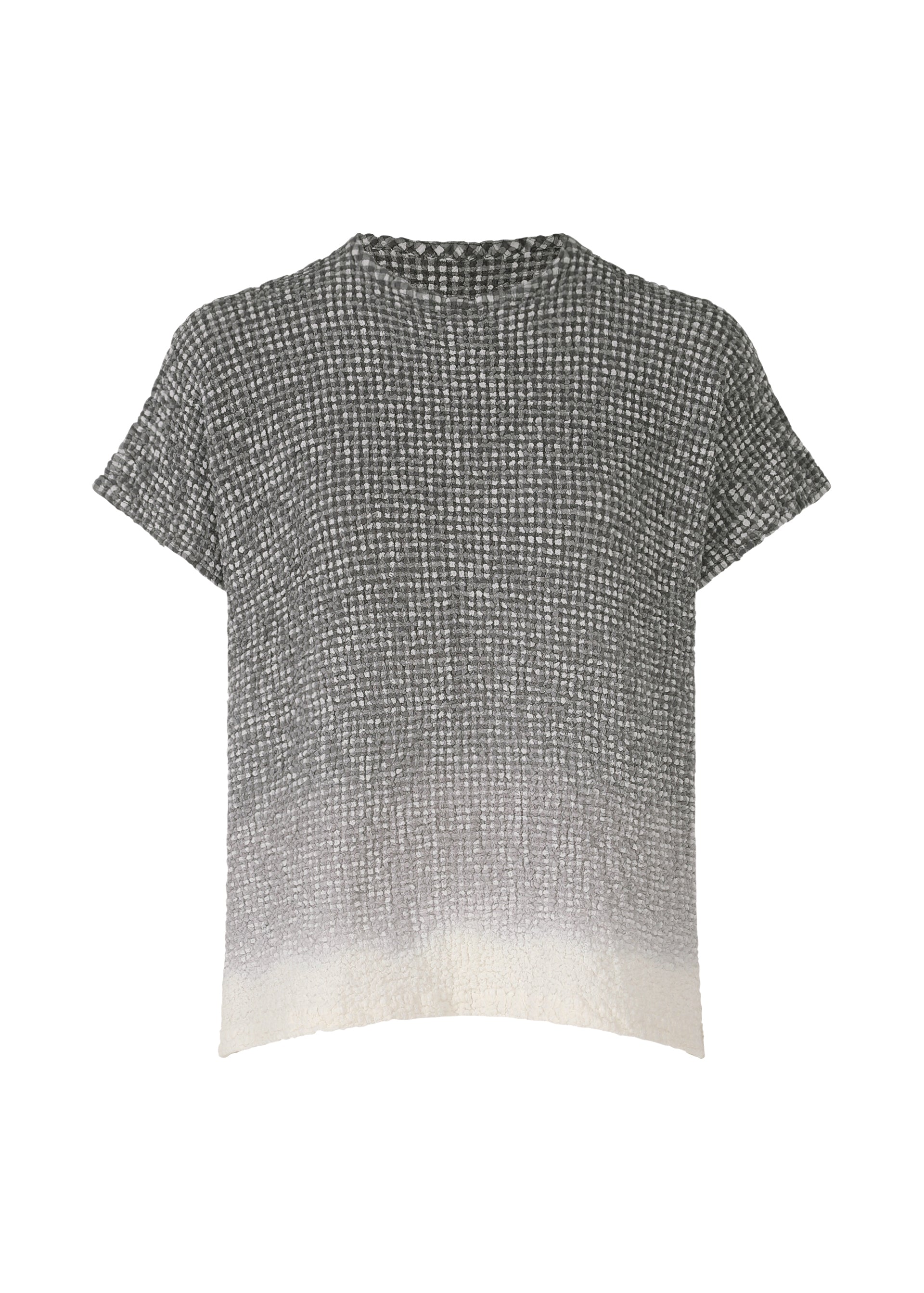 GRADATION GINGHAM CHECK CAULIFLOWER, WOMEN'S TOPS, GREY