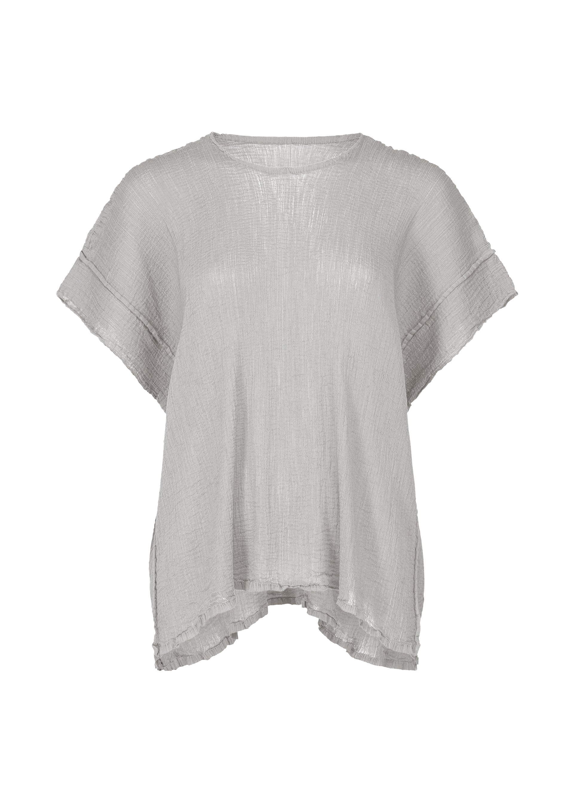 SQUARE SEE-THROUGH CREPE, WOMEN'S TOPS, GREY