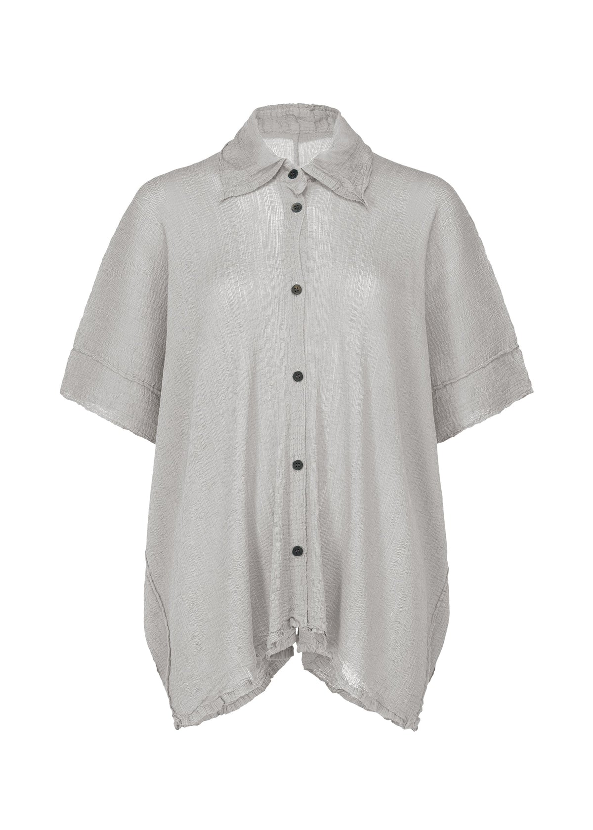SQUARE SEE-THROUGH CREPE, Women's Tops, Cardigan, Grey