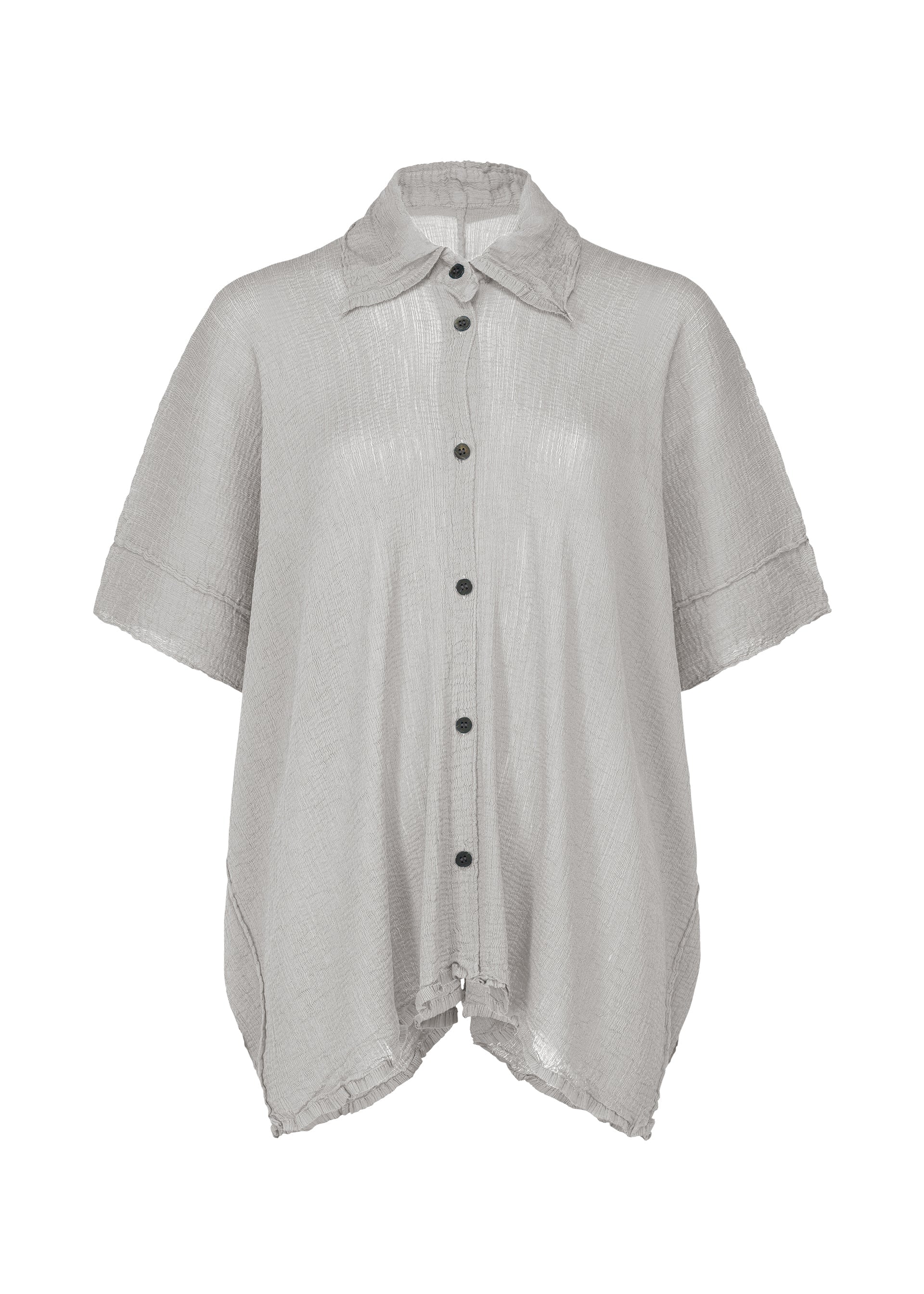 SQUARE SEE-THROUGH CREPE, Women's Tops, Cardigan, Grey
