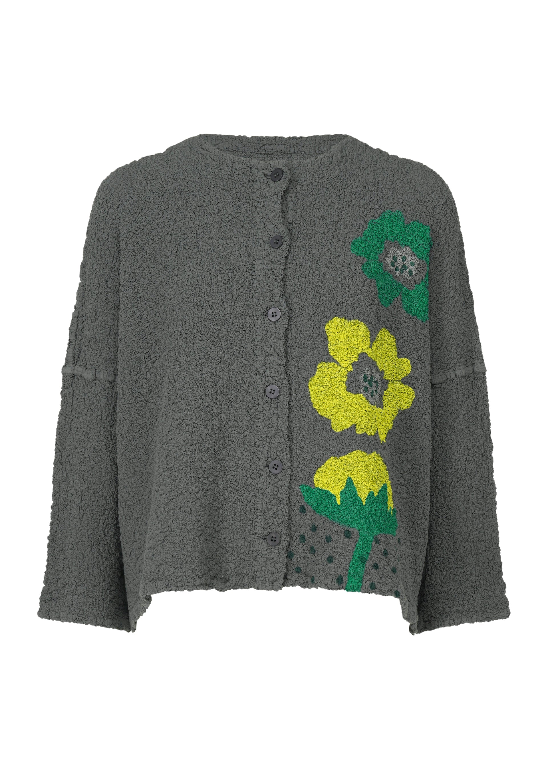 GROW PRINT CAULIFLOWER, Women's Cardigan, Gray