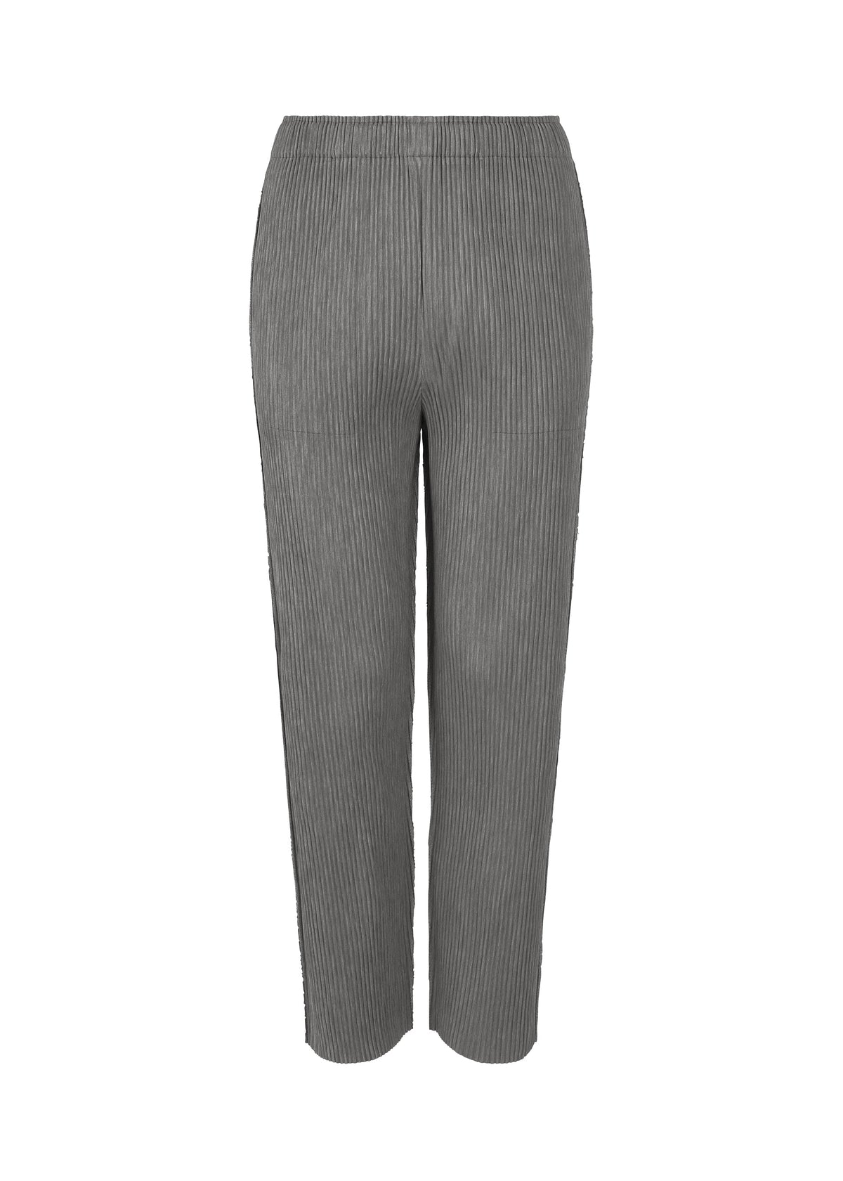 MIX FINE KNIT PLEATS BOTTOM, women's pants, grey