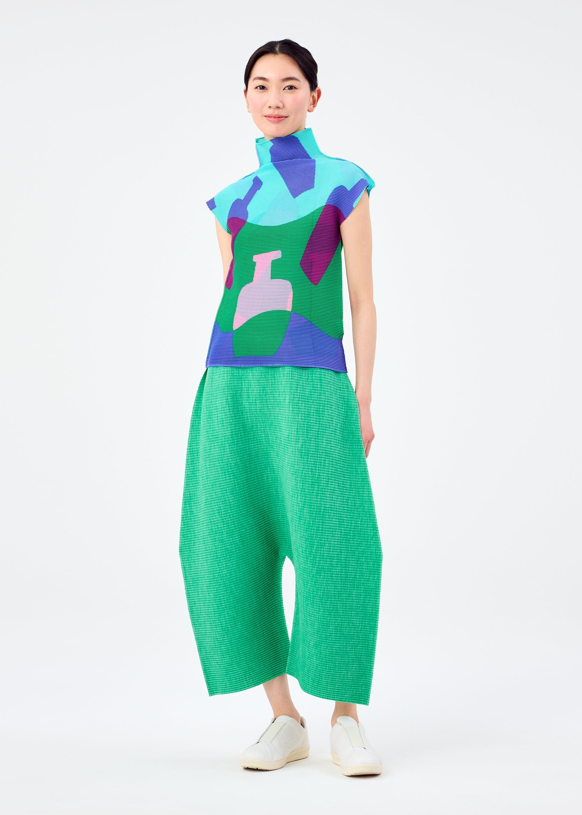 MIX FINE KNIT PLEATS BOTTOM