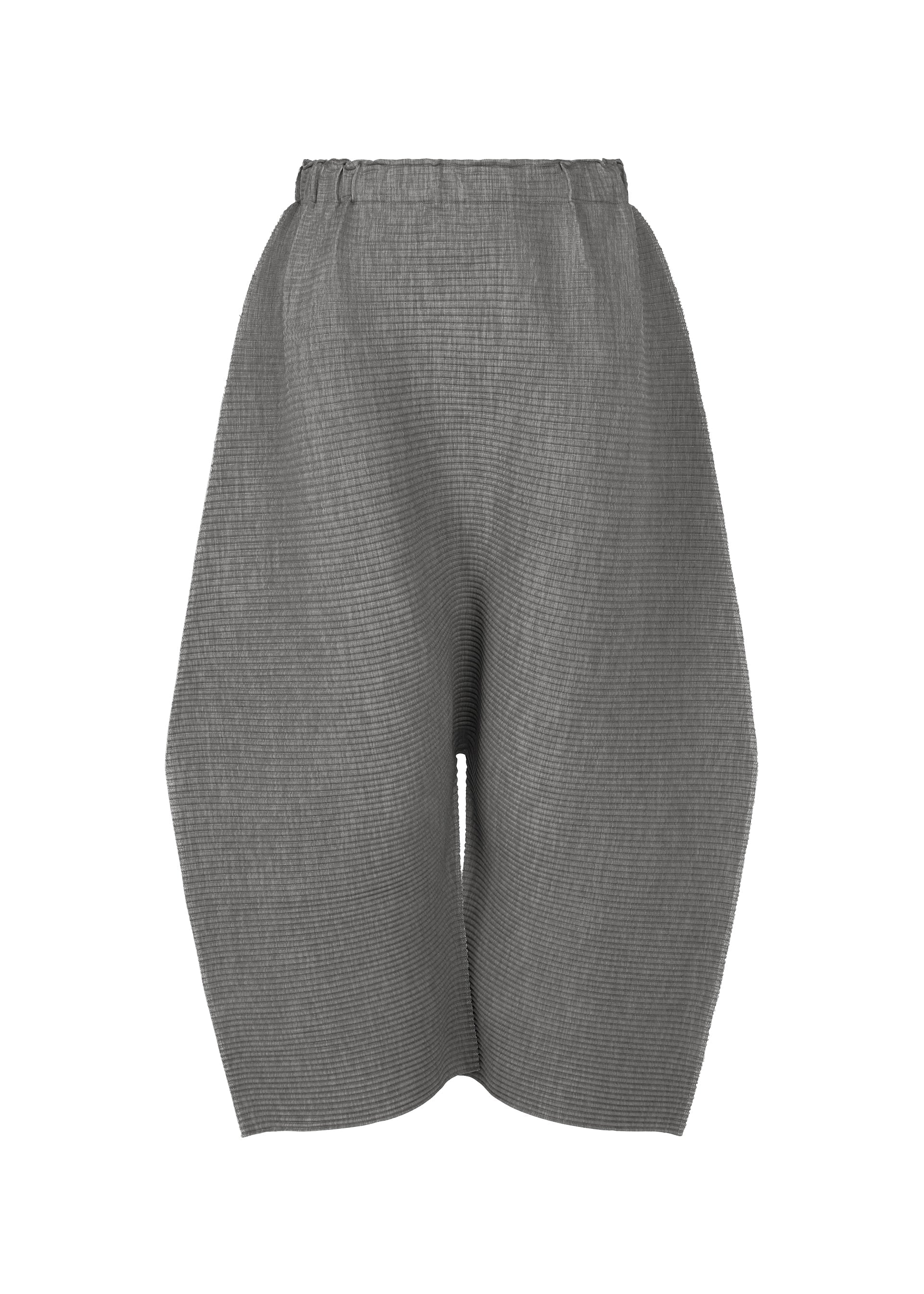 MIX FINE KNIT PLEATS BOTTOM, women's pants, grey