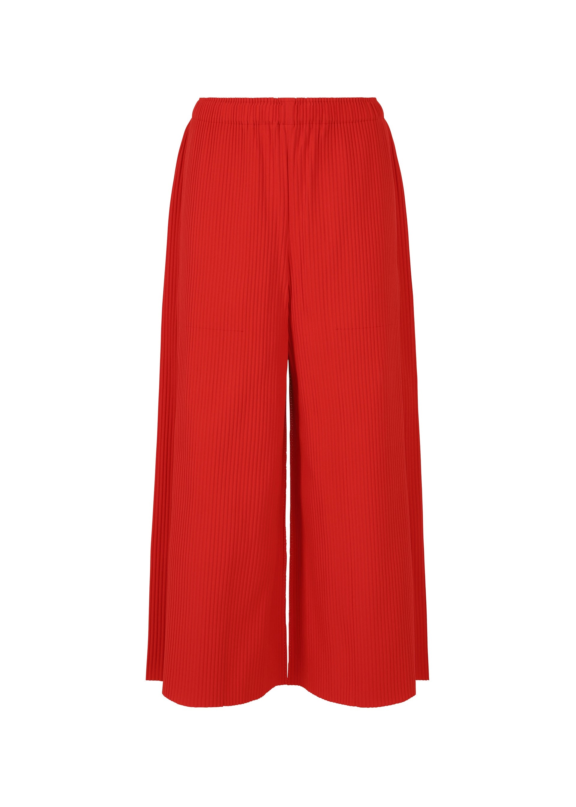 Zoomed view FINE KNIT PLEATS BOTTOM 2 - RED （no.24）