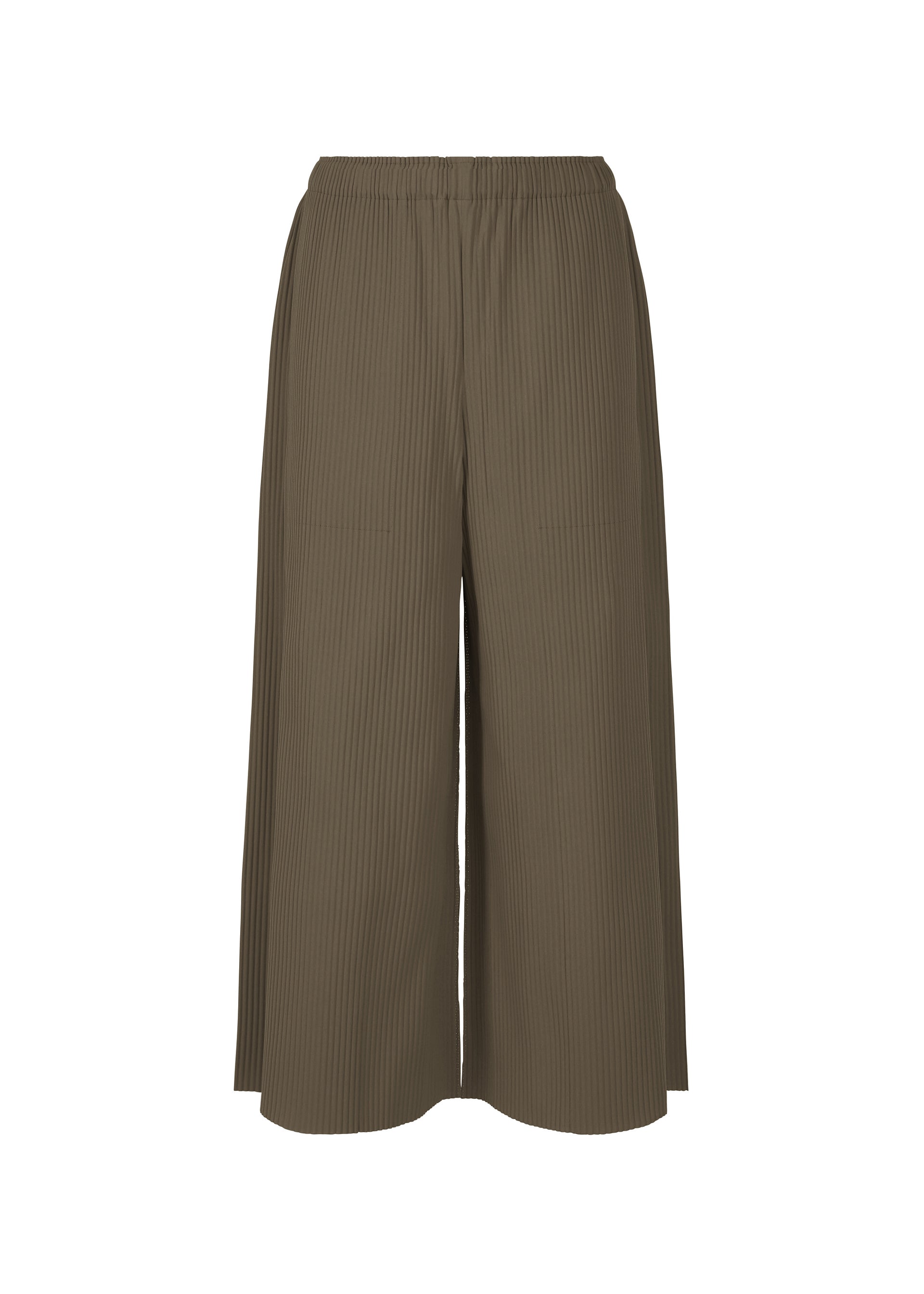 Zoomed view FINE KNIT PLEATS BOTTOM 2 - DARK BROWN （no.46）
