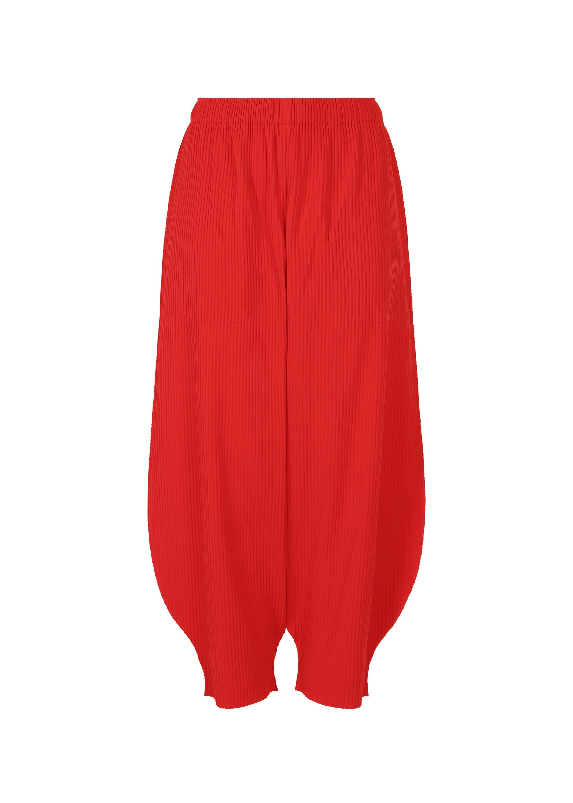 Zoomed view FINE KNIT PLEATS BOTTOM 2 - RED （no.24）